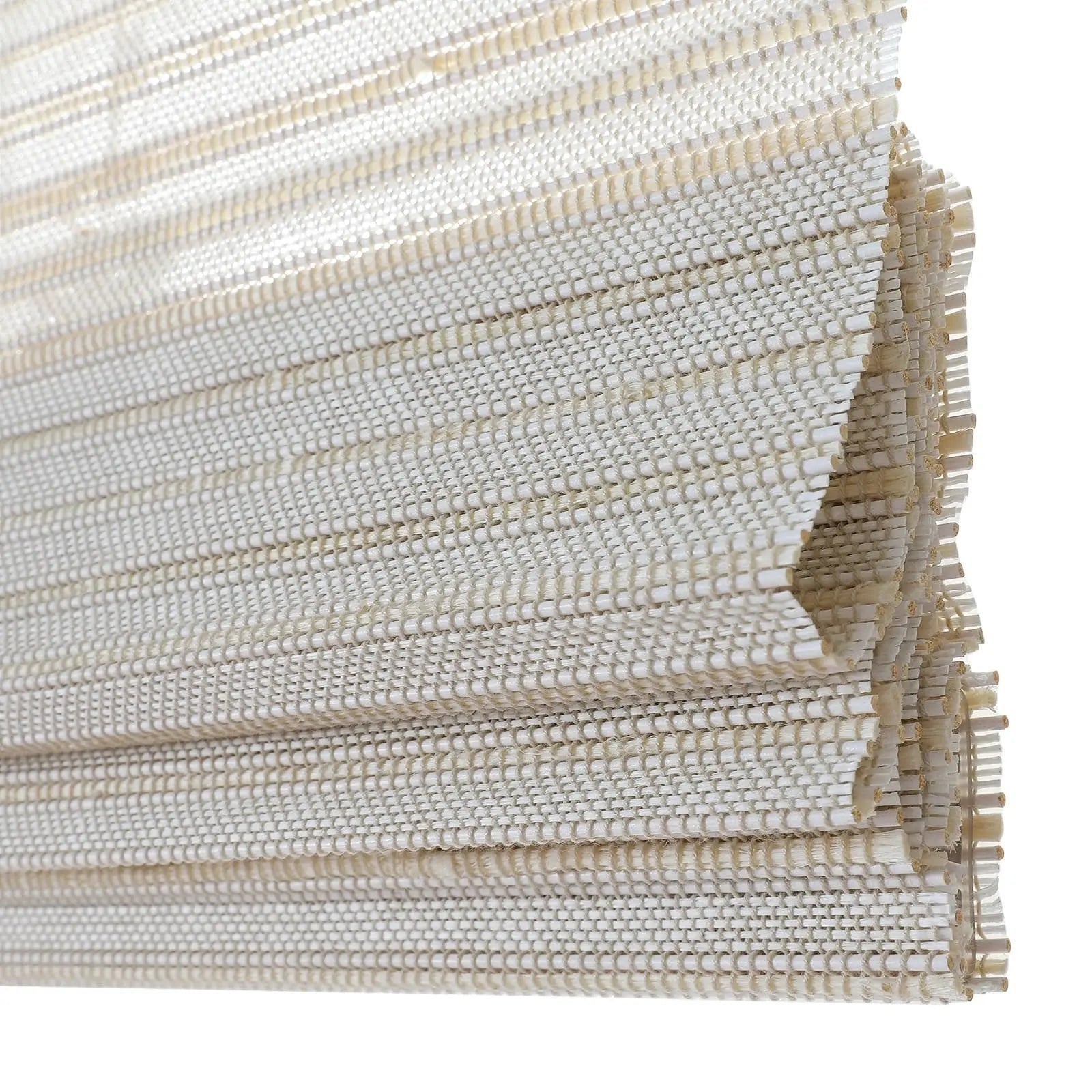 Natural Bamboo Woven Paper Window Shade - Marble White | Eco-Friendly Roman Blinds for Living Room & Bedroom Decor