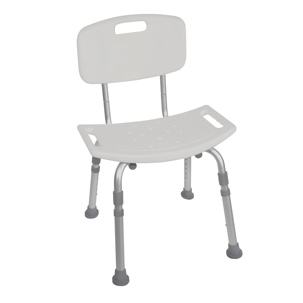 Non-Slip Shower Bench Chair with Backrest - Adjustable Bathroom Safety Seat for Elderly & Disabled - Sturdy Bathtub Transfer Stool for Shower, Spa & Home Care Use