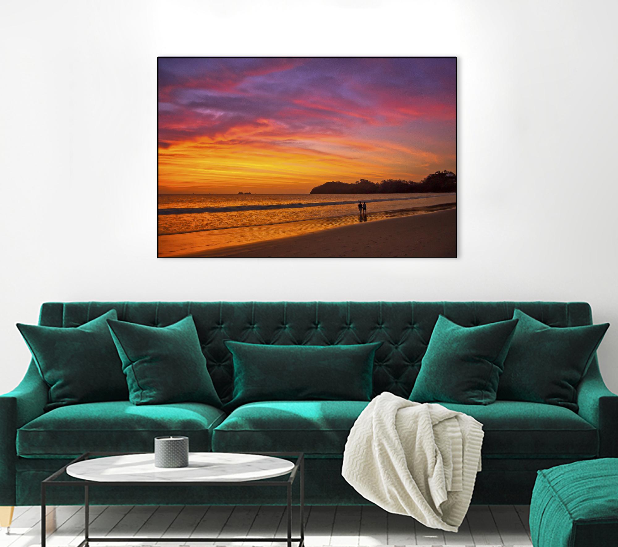 Authentic Costa Rican Sunset Stroll Painting - Handmade Wall Art Decor for Living Room, Bedroom & Office - Perfect Gift for Nature Lovers & Home Decor Enthusiasts