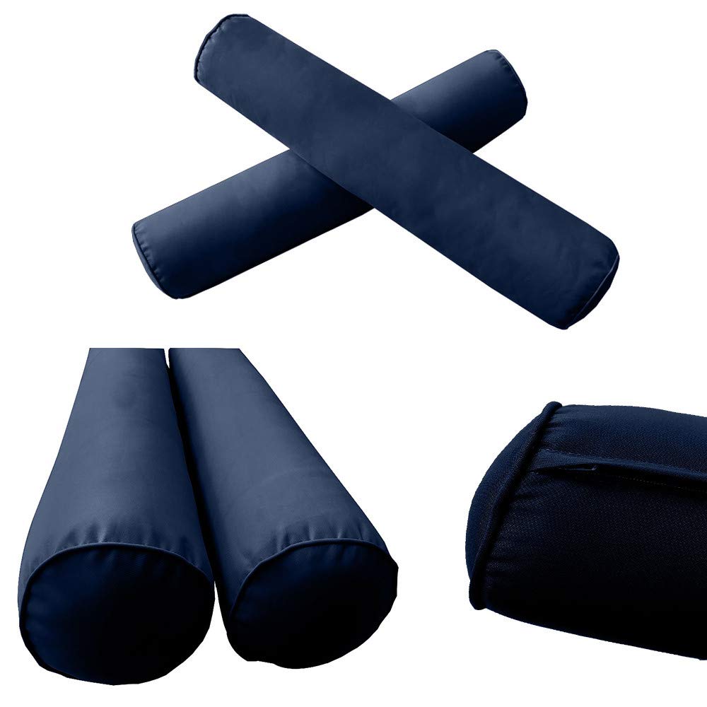 Prolinemax Outdoor Style 1 Twin-XL Piped Trim Daybed Mattress Bolster Pillow Fitted Cover - Waterproof & Breathable - Perfect for Patio, Sunroom, and Outdoor Furniture Protection