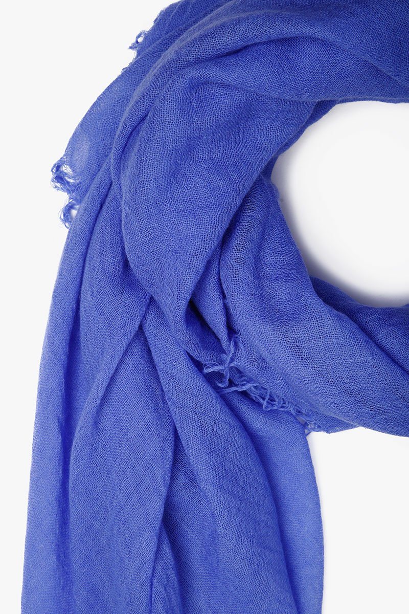 Luxury Cashmere Silk Scarf - Soft Winter Wrap Shawl for Women, Baja Blue - Perfect for Office, Travel & Special Occasions