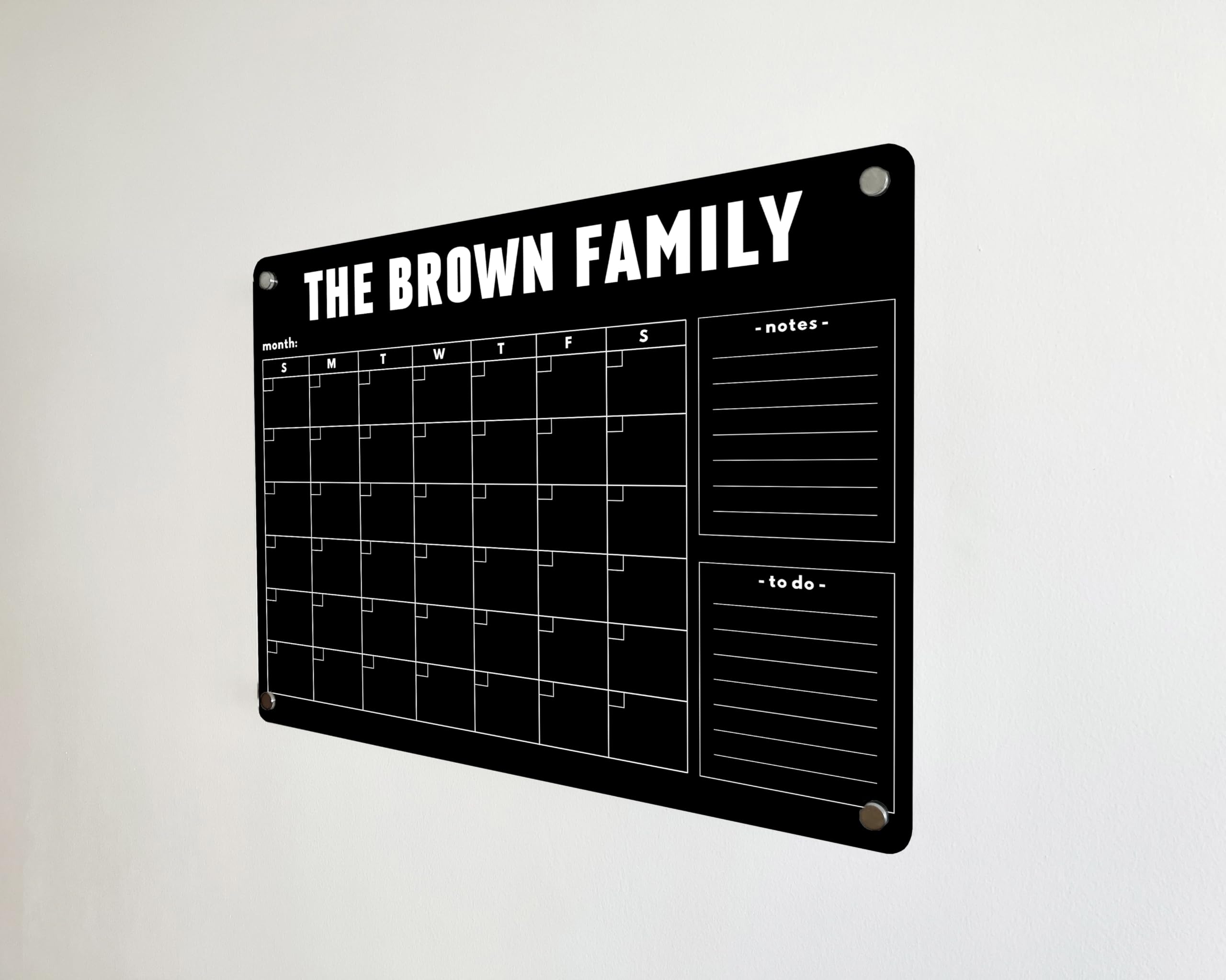 Personalized Acrylic Family Calendar 2025 - Custom Dry Erase Monthly & Weekly Planner with Marker - Perfect for Home Organization, Kitchen Planning & Family Scheduling