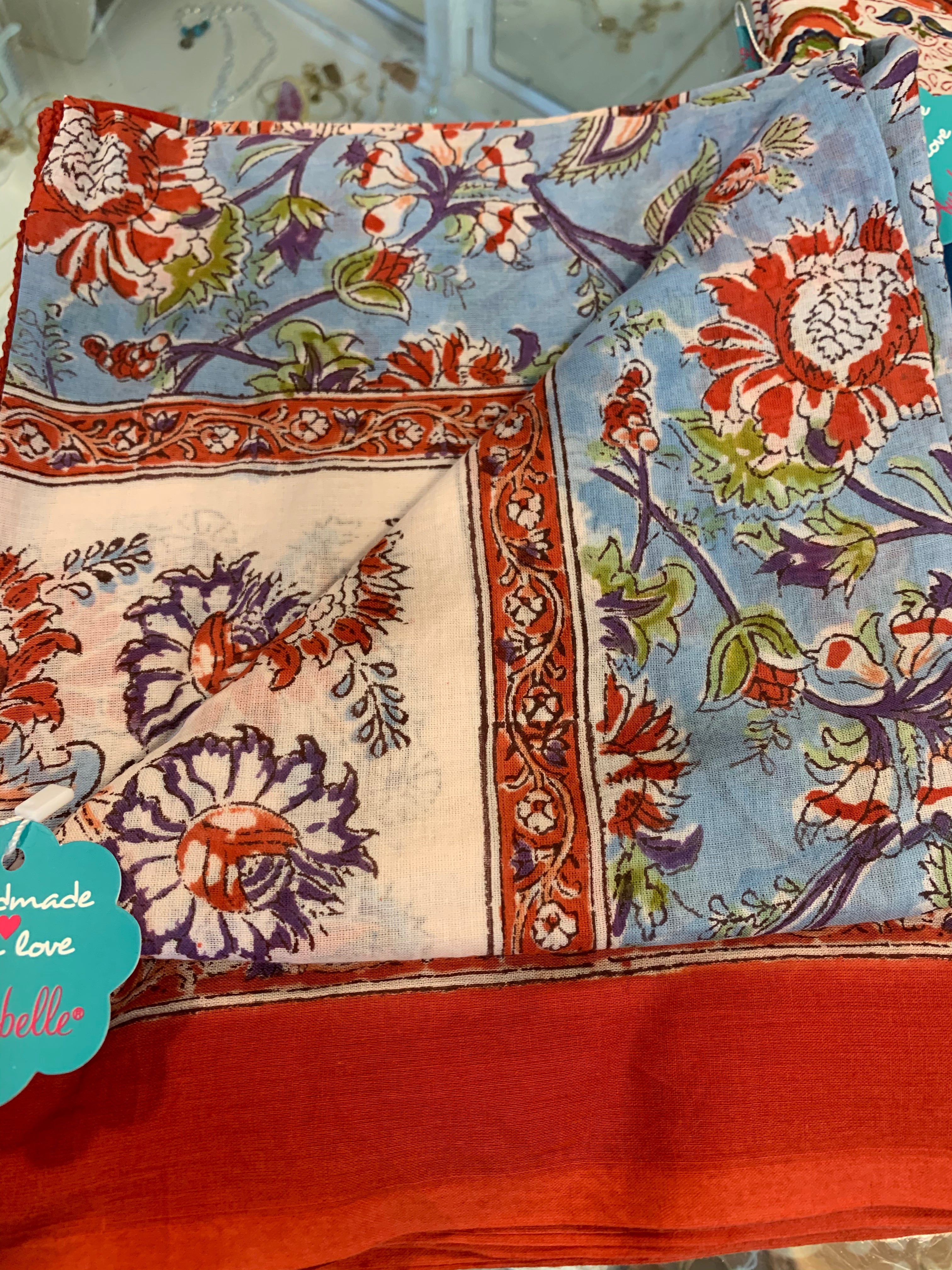 Hand Block Printed Cotton Sarong Pareo - Boho Beach Wrap, Summer Cover Up, Yoga Scarf for Women - Perfect for Beach, Pool, Travel & Lounge Wear