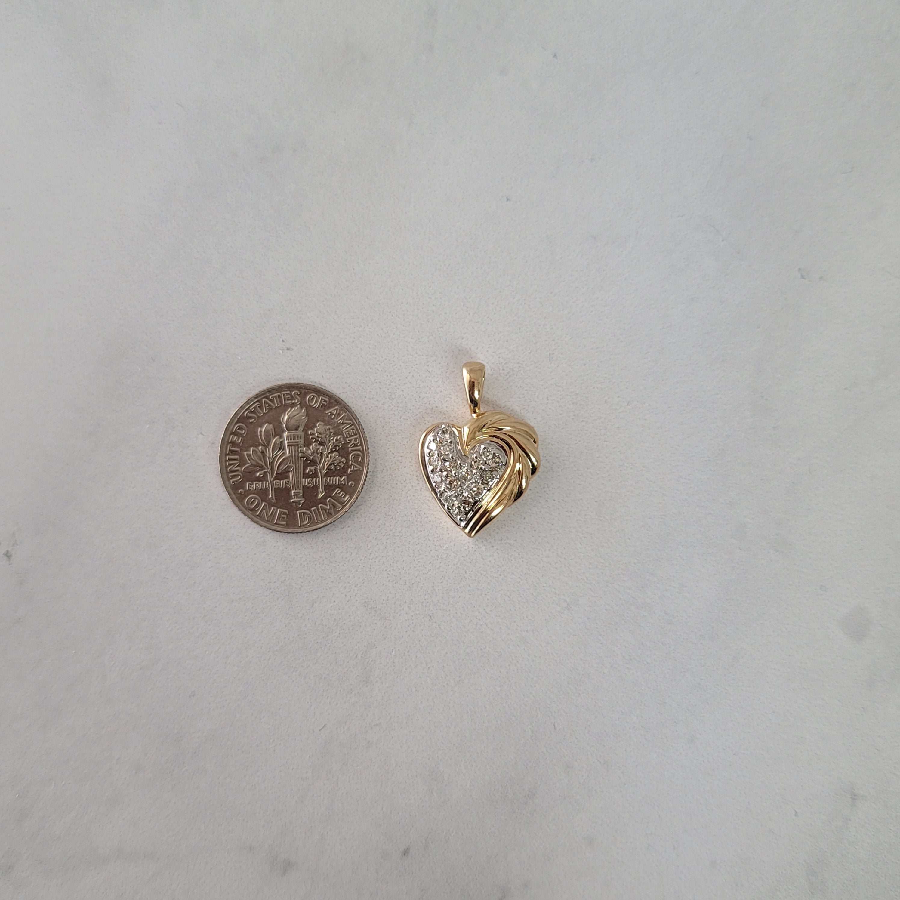 10K Two-Tone Gold Heart Necklace with 0.25cttw Diamond Pave - Romantic Gift for Valentine's Day, Anniversary & Special Occasions