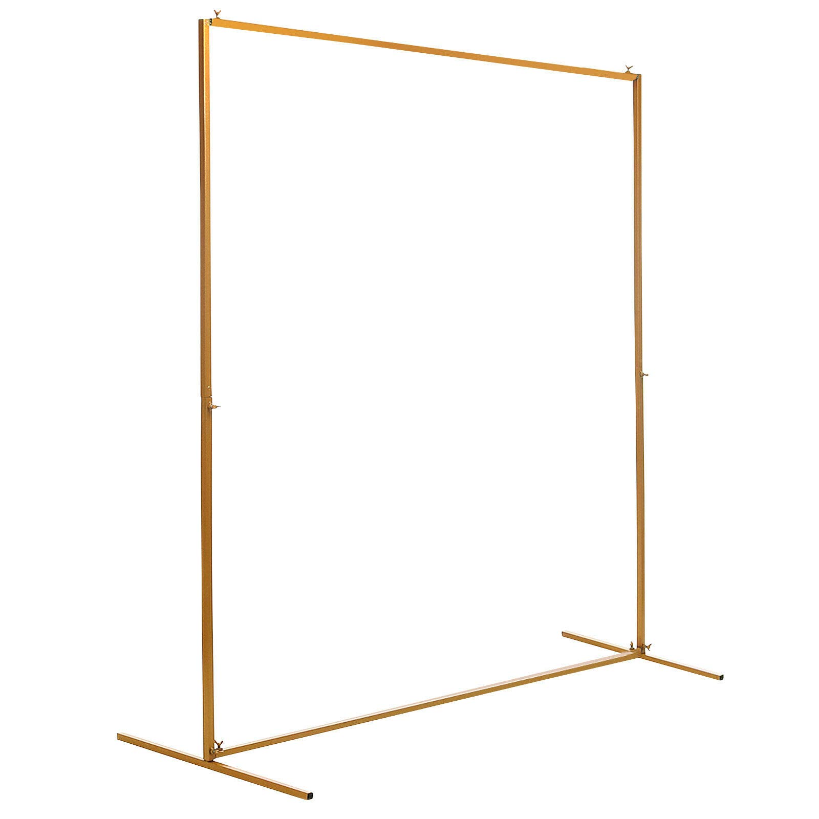 6.6 x 4.9 Feet Gold Metal Wedding Arch - Heavy Duty Square Backdrop Stand for Garden, Party Entrance & Reception Decor - Perfect for Climbing Plants, Balloons & Flowers (Includes Tie Rod) - Ideal for Outdoor Weddings, Events & Photo Backdrops