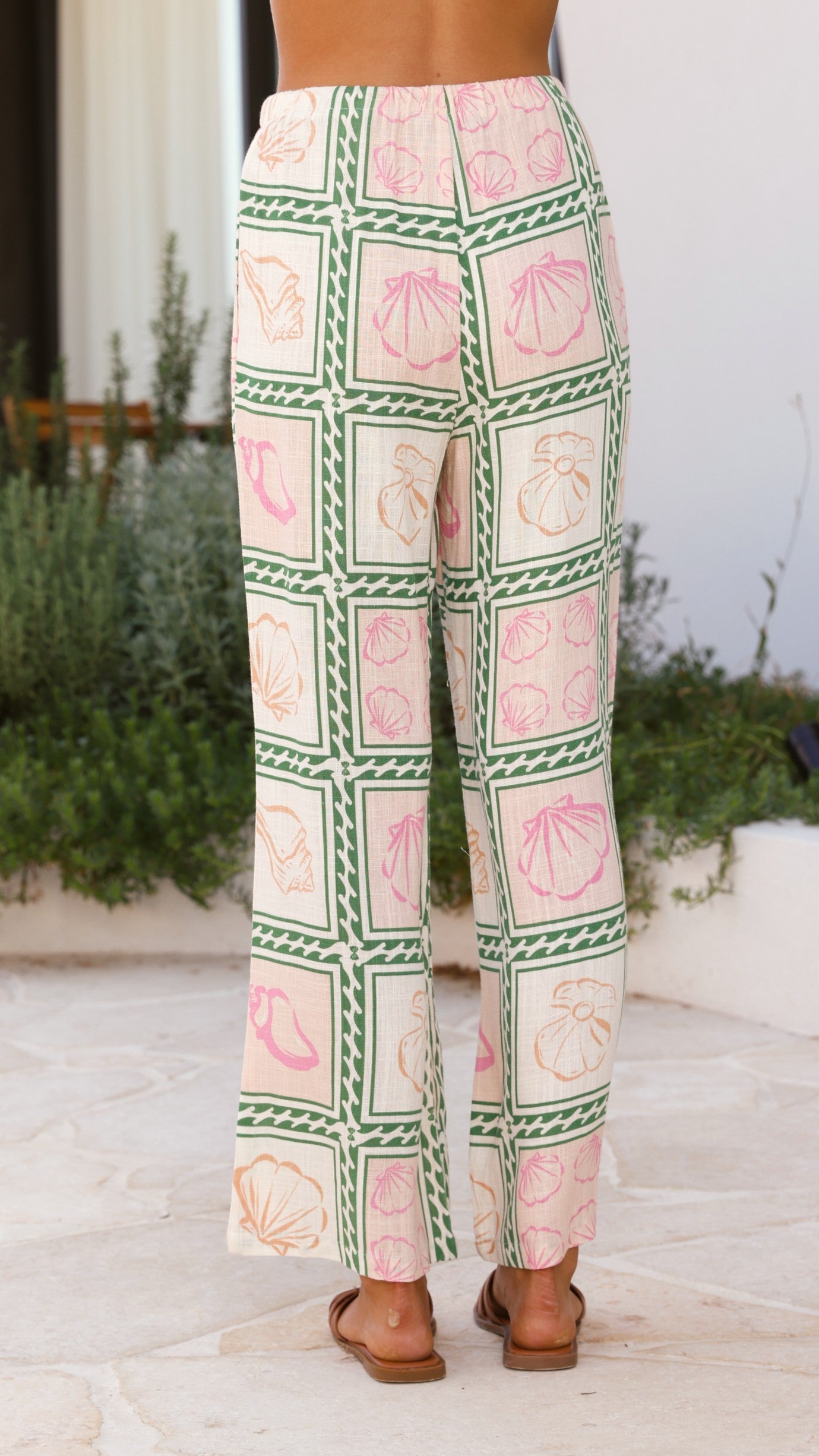 Lisa Pants - Stylish Coastal Print Women's Beach Pants for Summer Vacation & Casual Outings