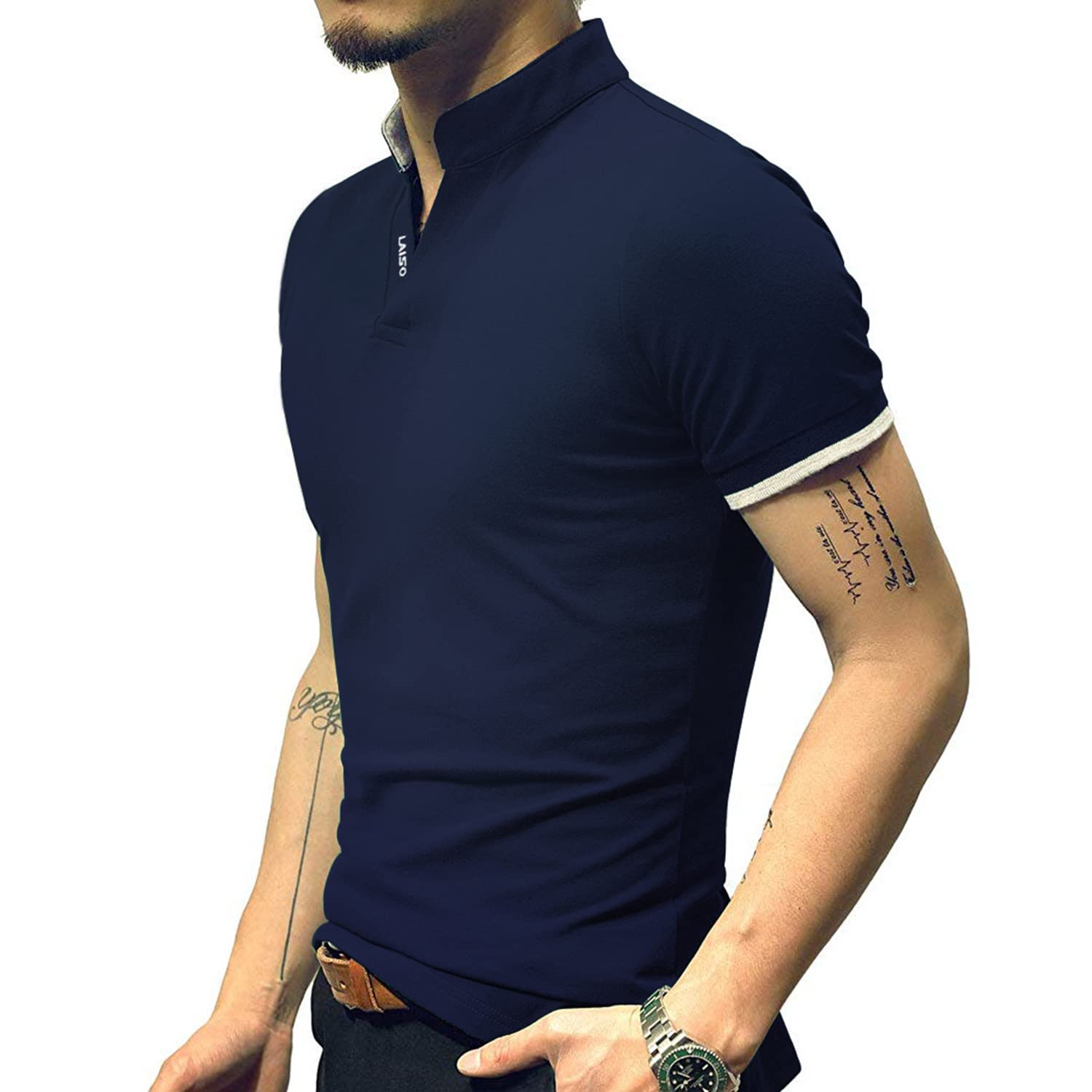 LOGEEYAR Men's Fashion Polo Henley Shirts - Slim Fit Short & Long Sleeve Casual Cotton T-Shirts for Men | Perfect for Office, Golf & Summer Outings