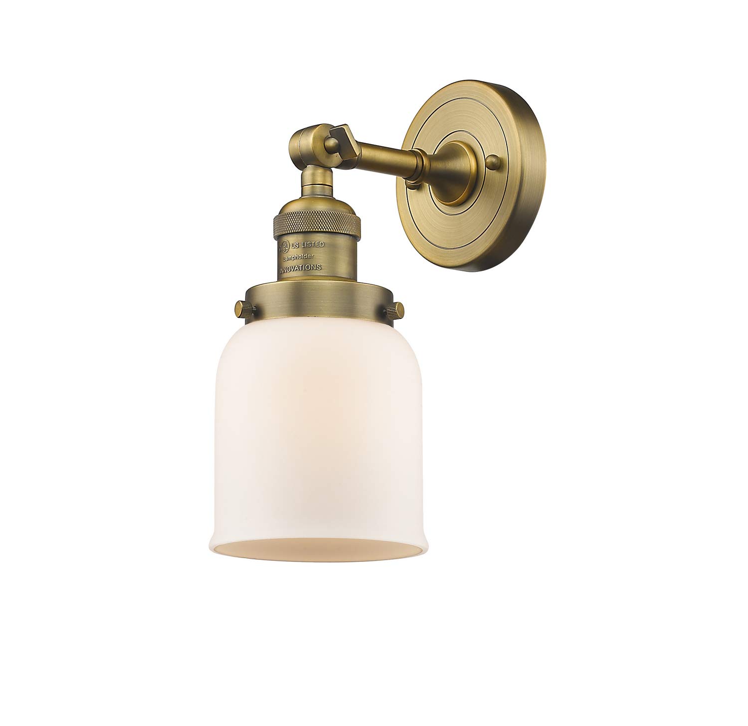 Innovations INNO203-BB-G51-LED Modern Brass LED Wall Sconce Light Fixture - Energy Efficient Indoor/Outdoor Lighting for Bedroom, Hallway, Porch & Patio Decor