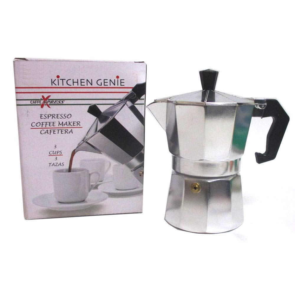Stainless Steel Stovetop Espresso Maker - 3 Cup Cuban Coffee Pot for Espresso, Cappuccino & Latte - Perfect for Home Brewing & Gifts