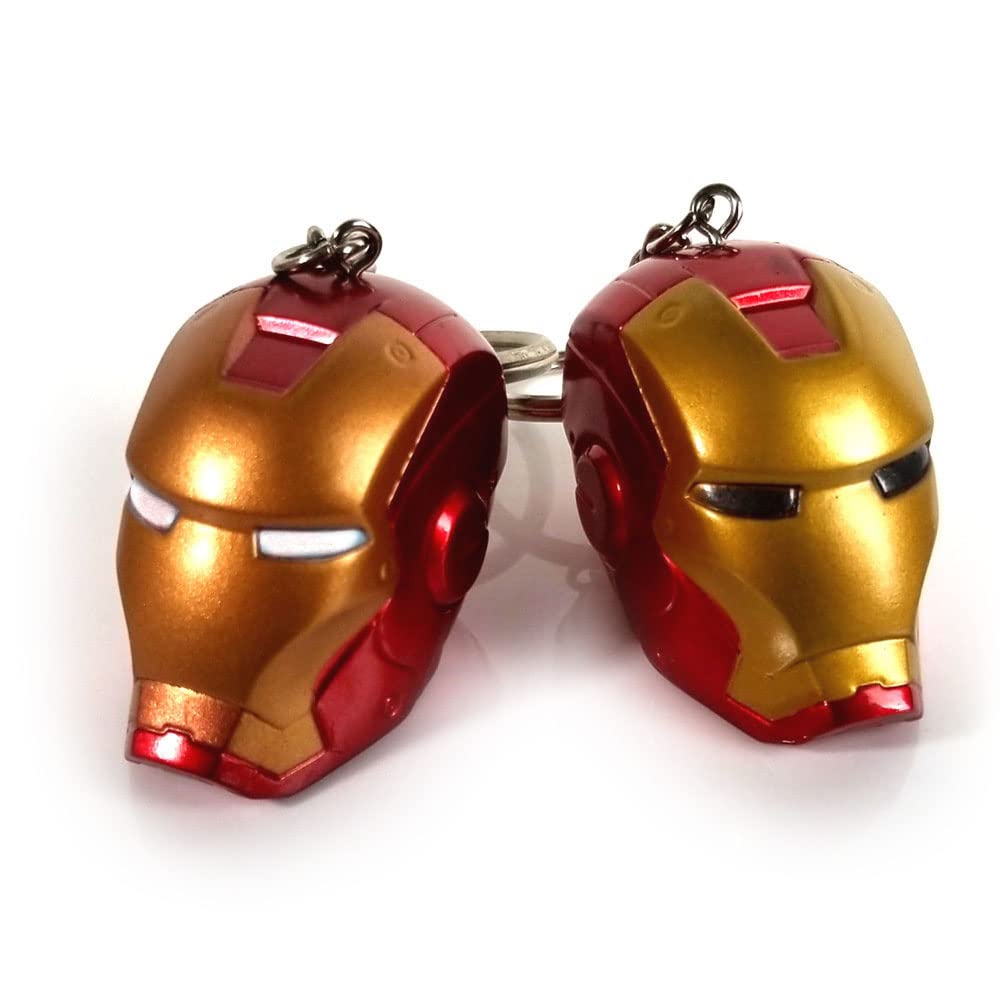 GFDay Superhero Iron Man Helmet Keychain - Marvel Avengers Collectible Key Ring for Fans - Perfect for Cosplay, Gifts, and Keychain Collections