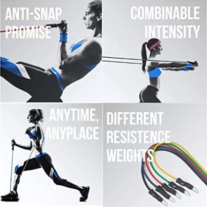 Premium Fitness Resistance Bands Set - 5-Piece Exercise Elastic Bands for Strength Training, Pull Ups, Bodybuilding, Yoga & Pilates - Home Gym Equipment for Weight Lifting & Stretching - Ideal for Home Workouts & Professional Training