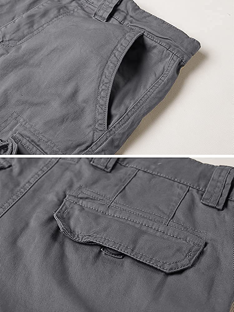AKARMY Men's Camo Cargo Shorts - Military Style Outdoor Shorts with Multiple Pockets, Breathable Cotton Fabric, No Belt Needed - Perfect for Hiking, Camping & Casual Wear