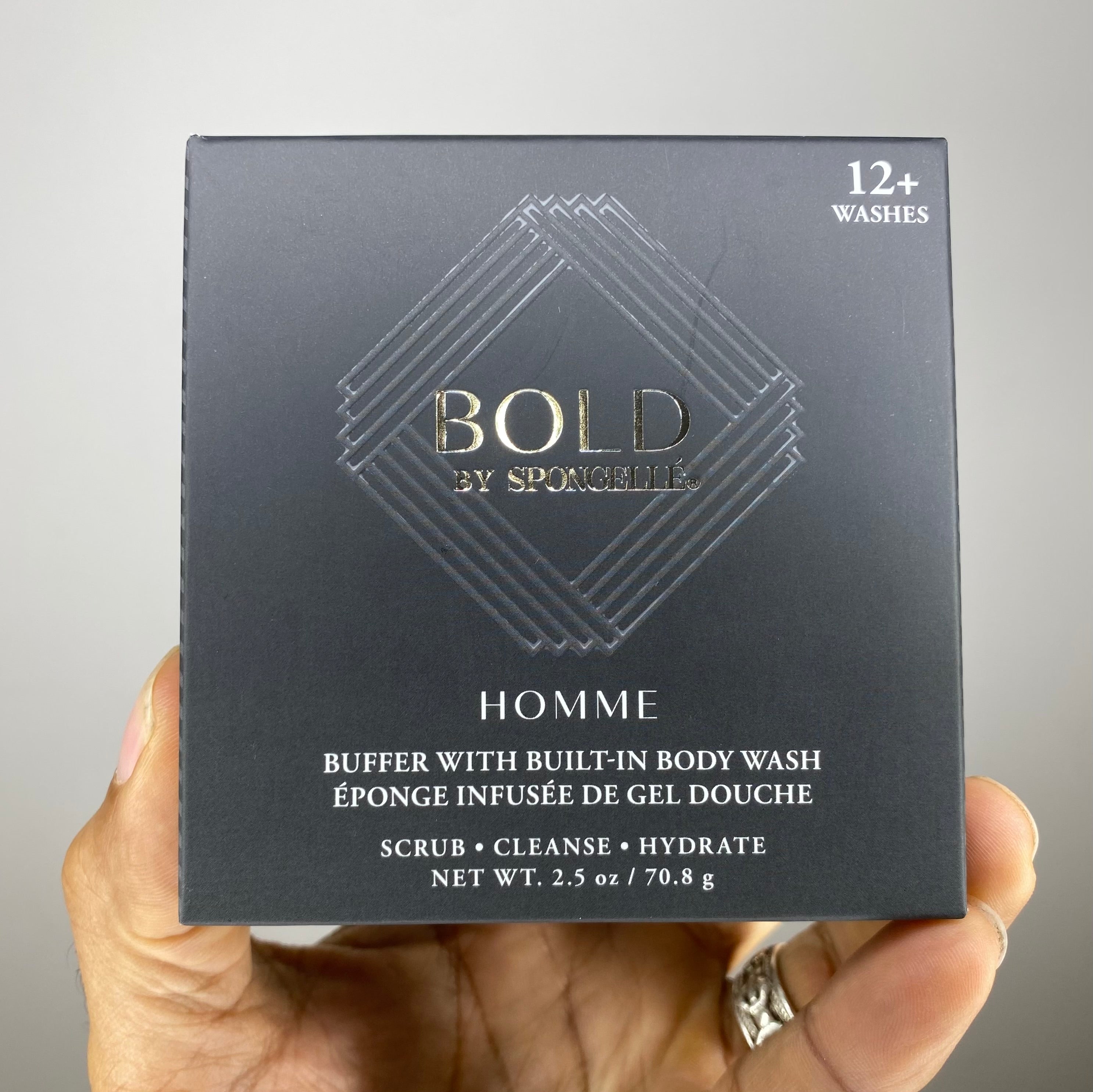 Bold Sponge Buffer with Built-In Body Wash - Exfoliating Shower Scrubber for Smooth Skin - Perfect for Daily Shower & Spa Use
