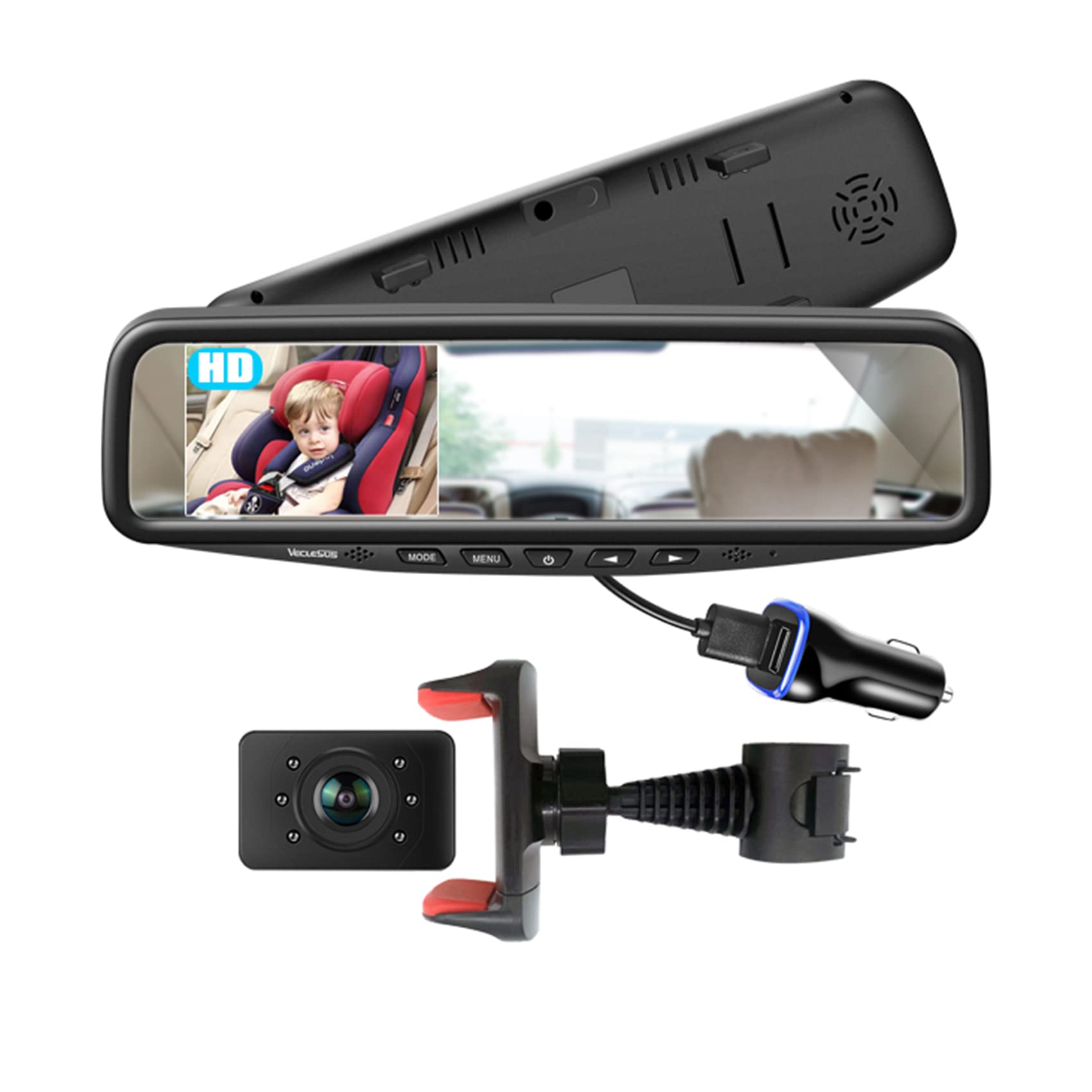 VECLESUS 1080P HD Baby Car Mirror Monitor with 4.3