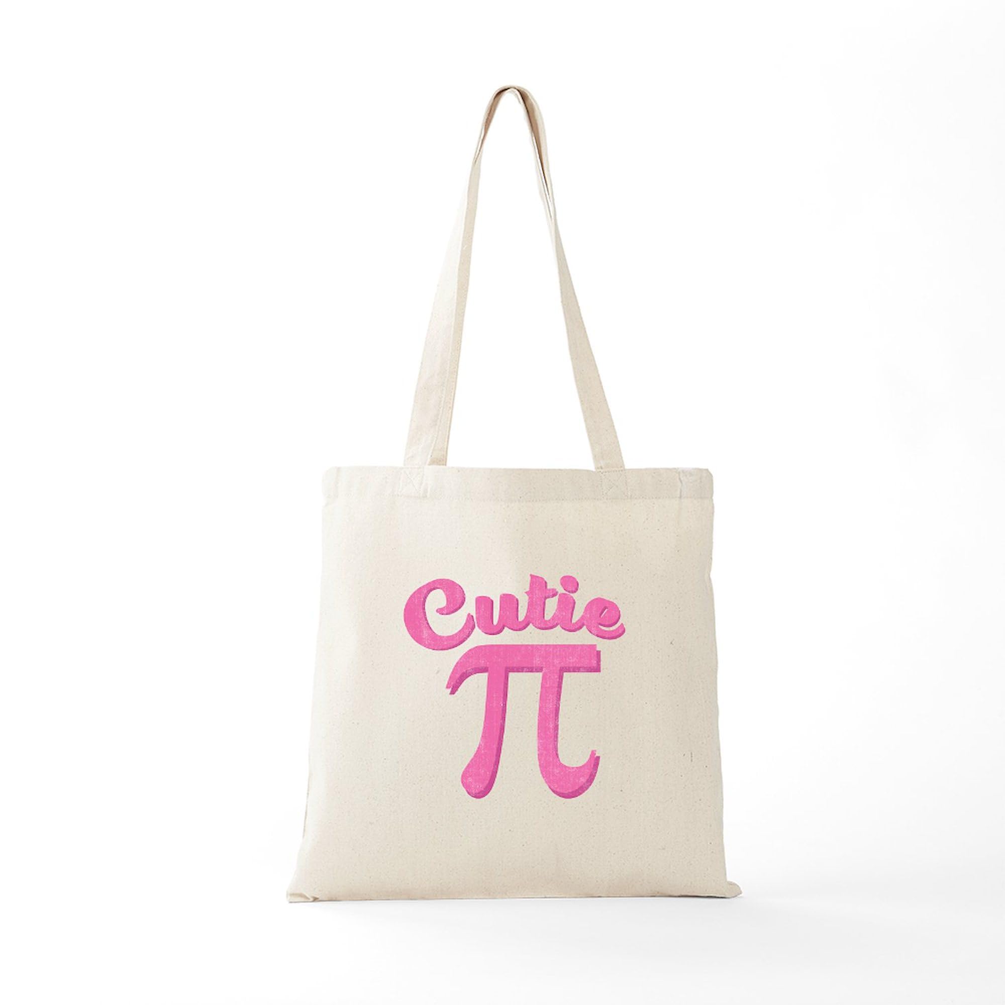 Cutie Pi Tote Bag - Natural Canvas Reusable Shopping Bag for Women | Eco-Friendly Grocery Tote for School, Work & Farmers Market