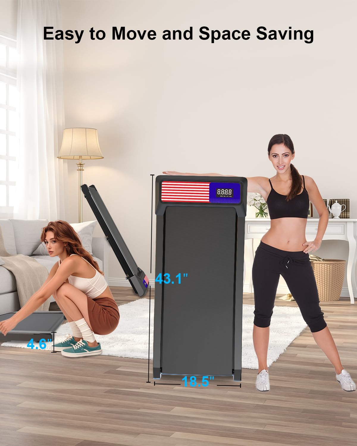 Under Desk Treadmill - 2.5HP Walking Pad Treadmill for Home & Office, 265 lbs Weight Capacity, Low Noise Jogging & Running Machine - Perfect for Small Spaces, Work from Home & Light Exercise
