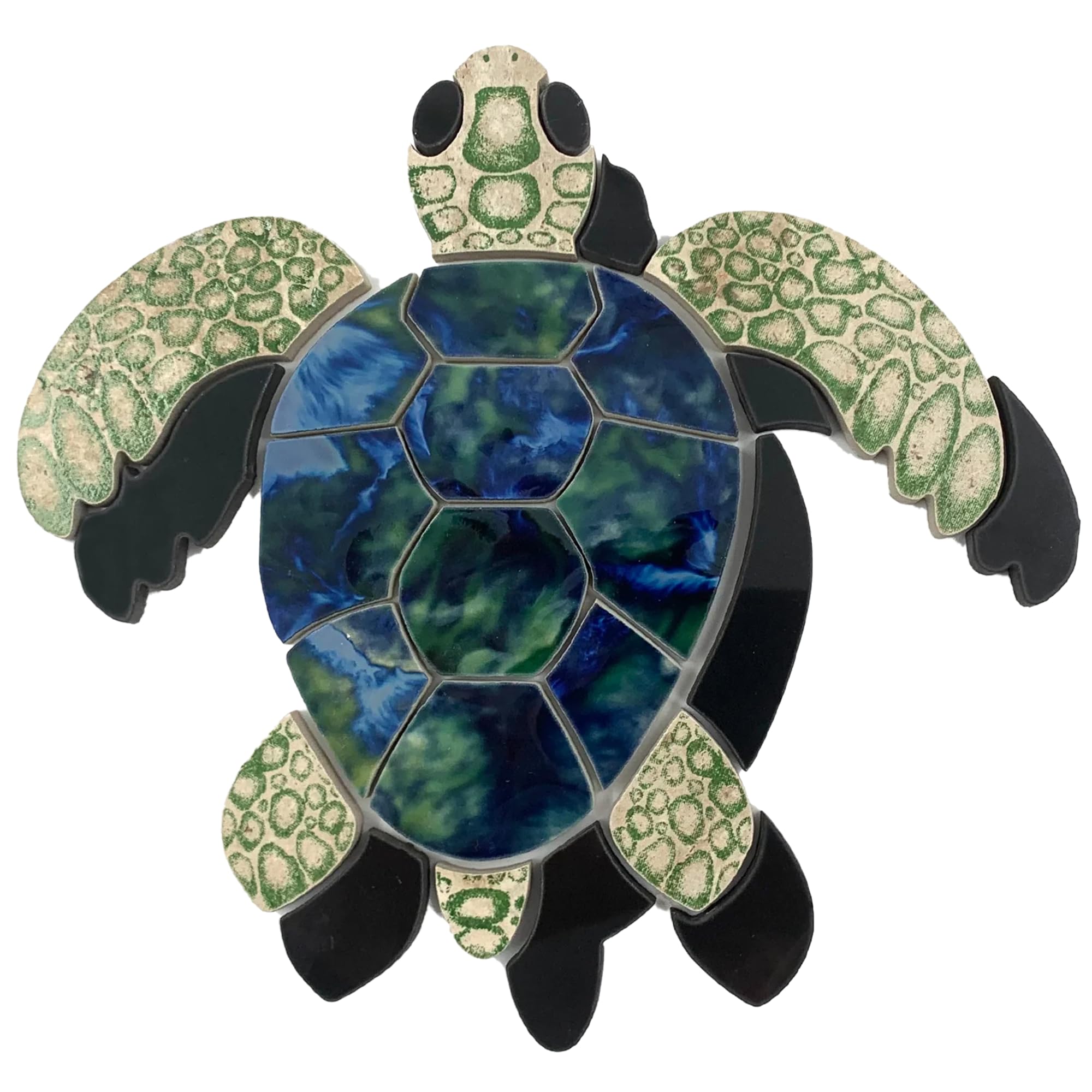 Custom Green Sea Turtle Porcelain Pool Mosaic Tile - 9.5