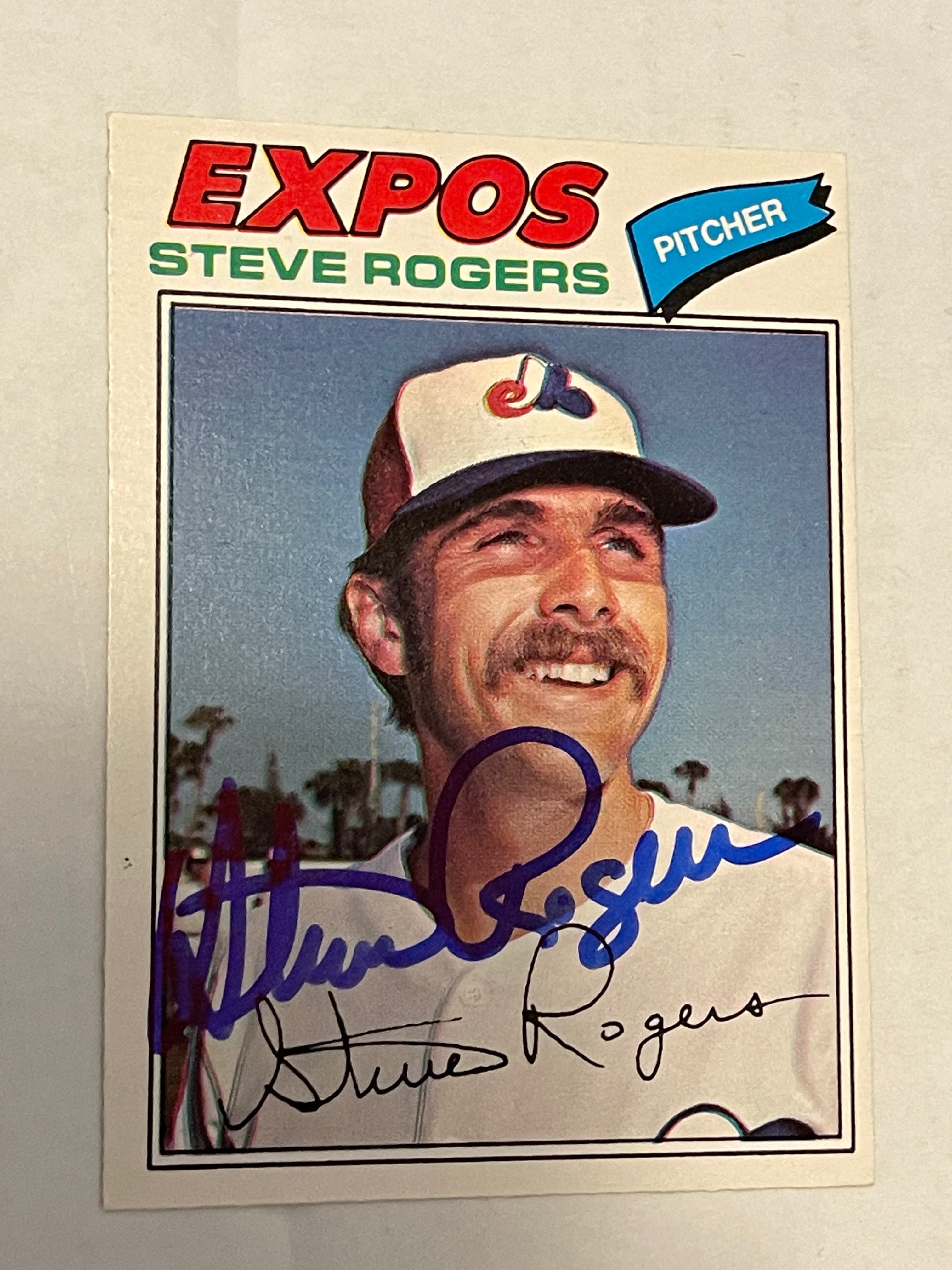 Authentic Steve Rogers Montreal Expos Autographed Baseball Card with COA - Perfect for MLB Memorabilia Collectors & Sports Fans Display