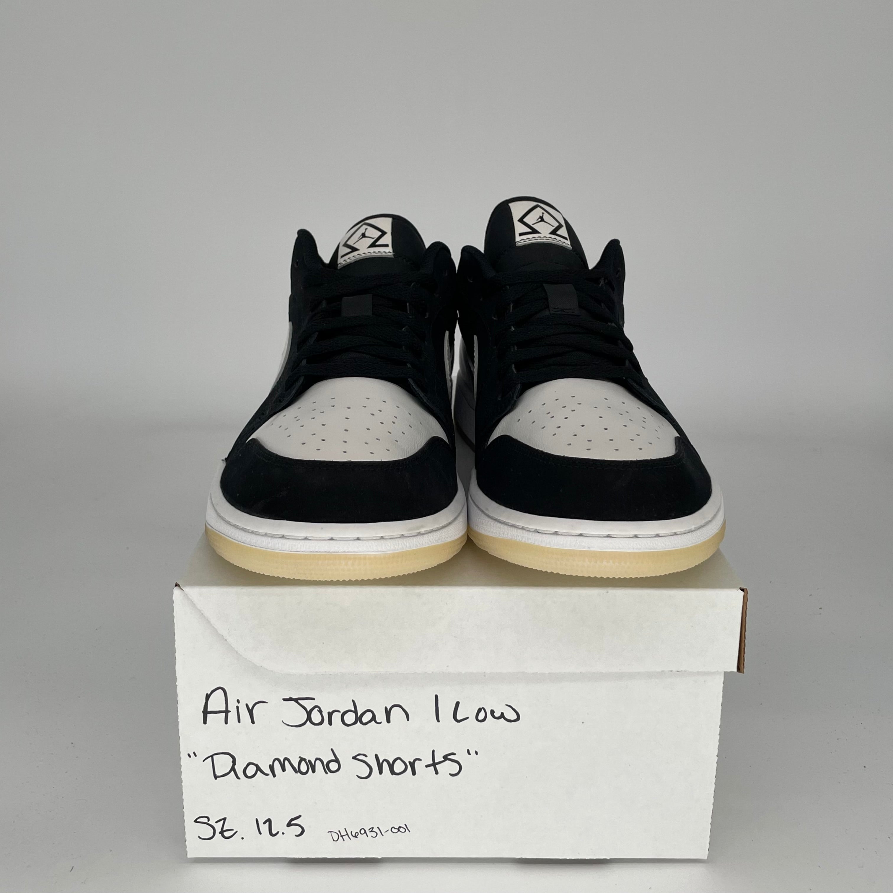 **Air Jordan 1 Low Diamond Shorts Men's Sneakers - Size 12.5 (DH6931-001) - Perfect for Casual Wear & Street Style**