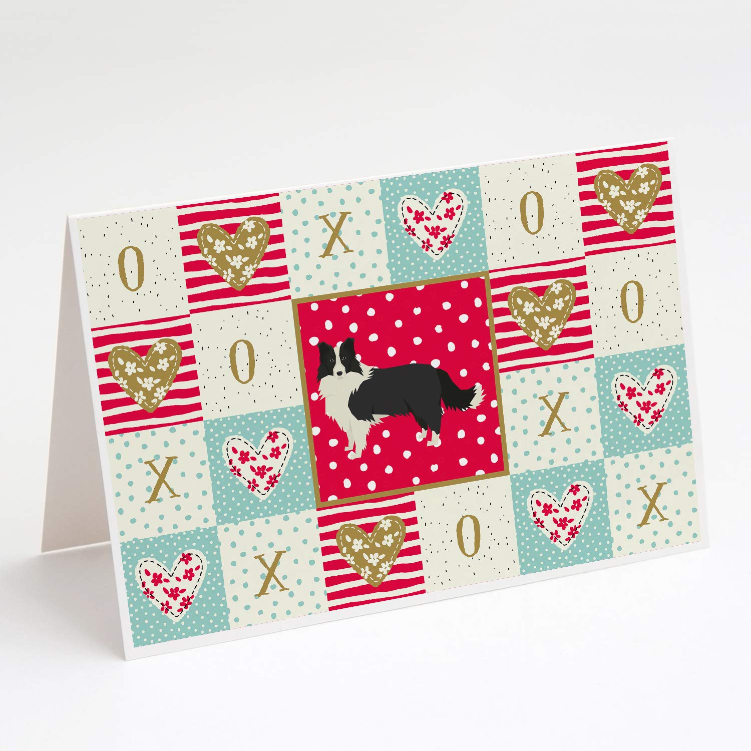 Border Collie Love Greeting Cards - Pack of 8 Blank A7 Note Cards with Envelopes (5x7 Inch) | Whimsical Dog Lover Stationery for Birthdays, Thank You Notes & Special Occasions