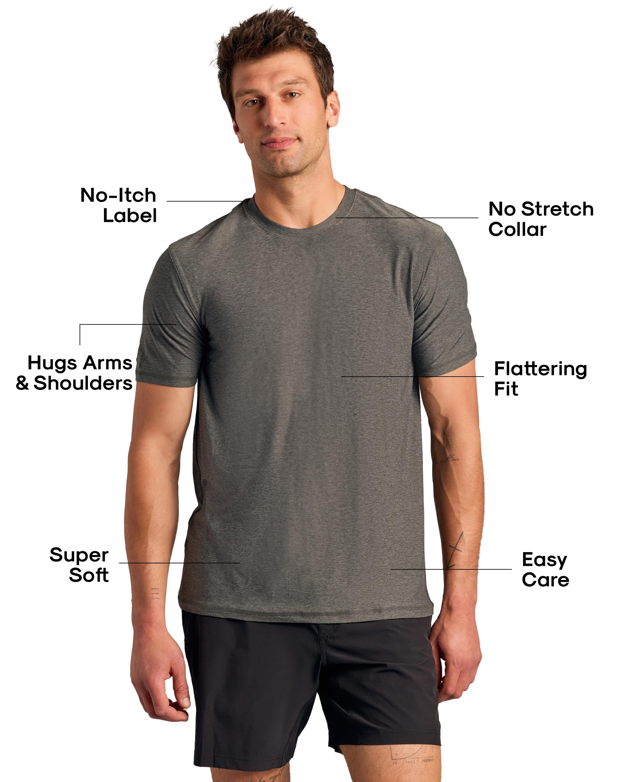True Classic Men's Workout Shirts - Lightweight Quick-Dry Gym Tees for Running & Training