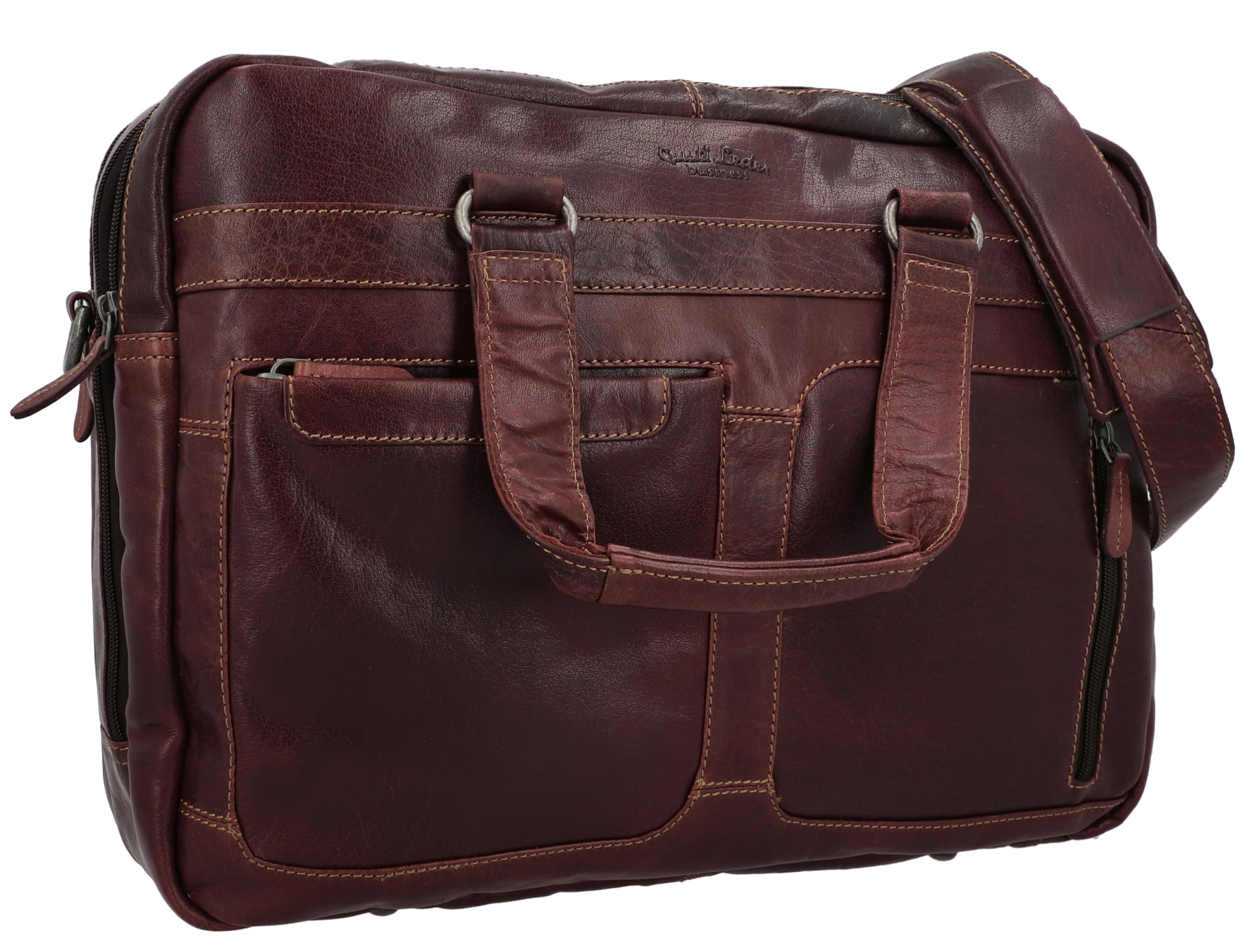 Premium Brown Genuine Leather Laptop Bag for Men - Stylish & Durable Business Work Bag - Perfect for Office, Travel & Commuting - Ripley Collection