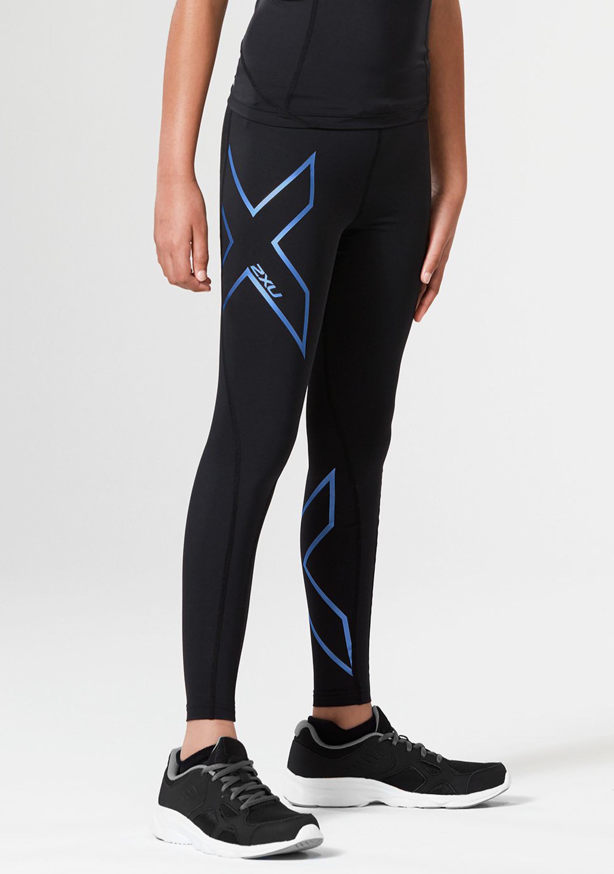 2XU Junior Core Girls Compression Tight - High Performance Youth Athletic Leggings for Running, Yoga & Training - Moisture Wicking & Breathable Fabric for Active Girls