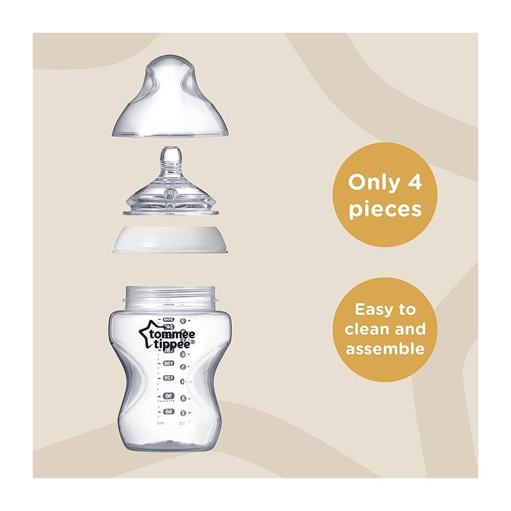 Tommee Tippee Baby Bottles 260ml (Twin Pack) - BPA-Free, Anti-Colic, Easy-Grip - Perfect for Newborns & Infants - Ideal for Breastfeeding, Formula Feeding & On-the-Go Use