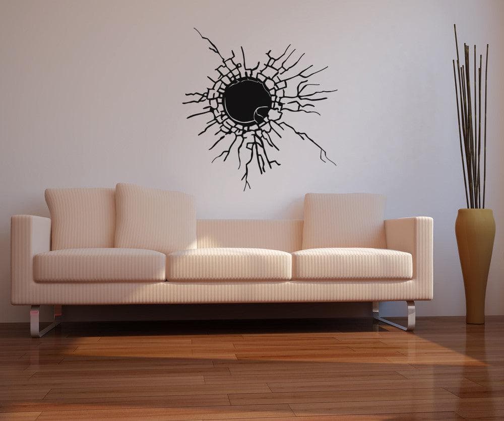 Vinyl Wall Decal Sticker - Glass Hole in the Wall Art Design #OS_AA387 - Perfect for Home Decor, Bedroom, Living Room & Office Spaces