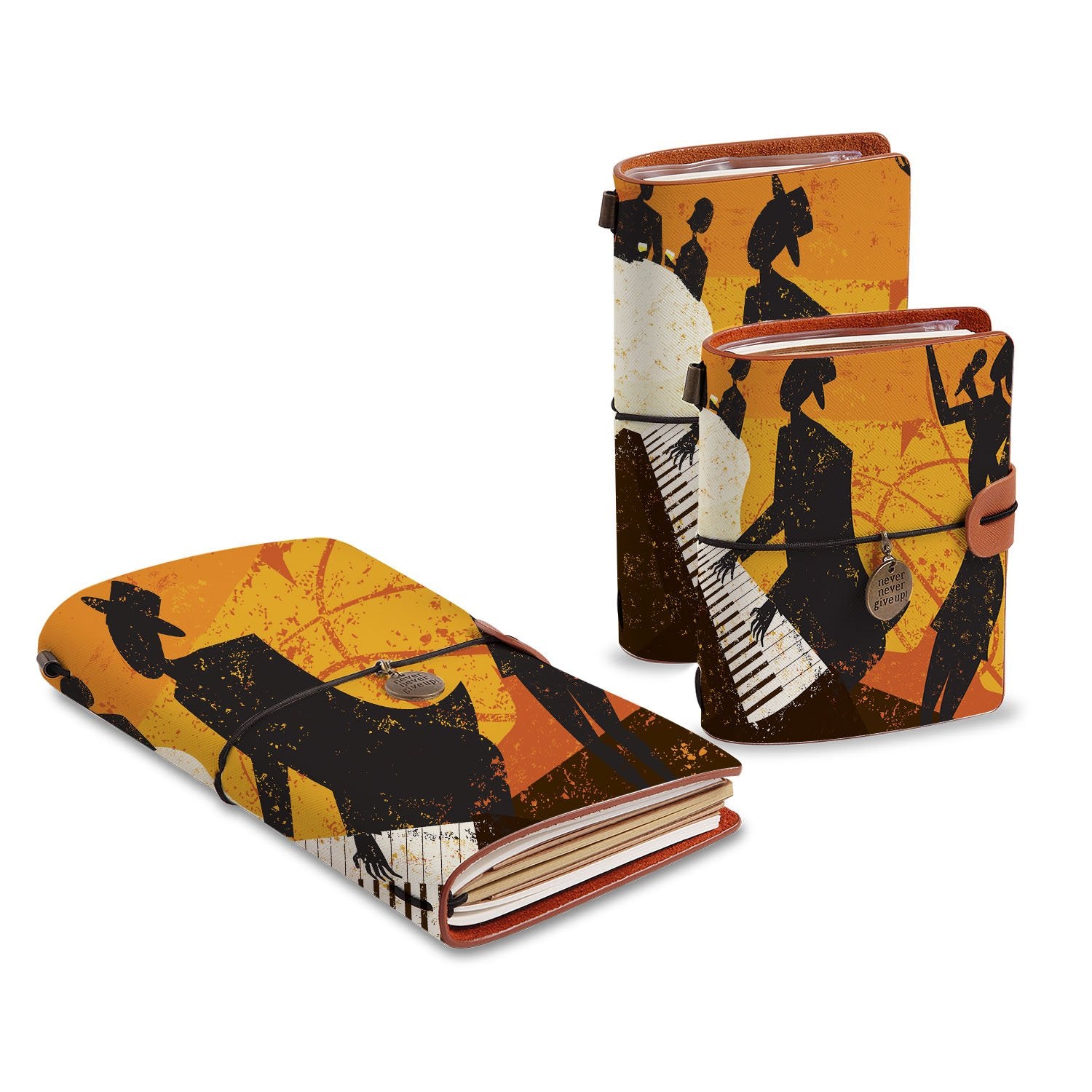 Premium Traveler's Notebook for Music Lovers - Leather Journal with Refillable Pages, Perfect for Songwriting, Tour Memories & Creative Journaling