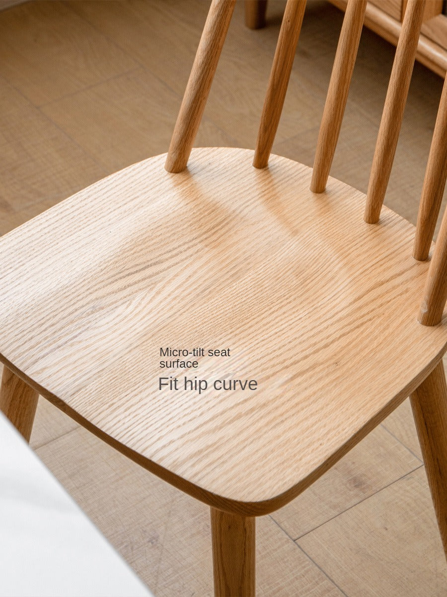 Premium Oak Solid Wood Windsor Chairs - 360 Degree Swivel Dining Set of 4 - Perfect for Kitchen, Dining Room & Home Office Furniture