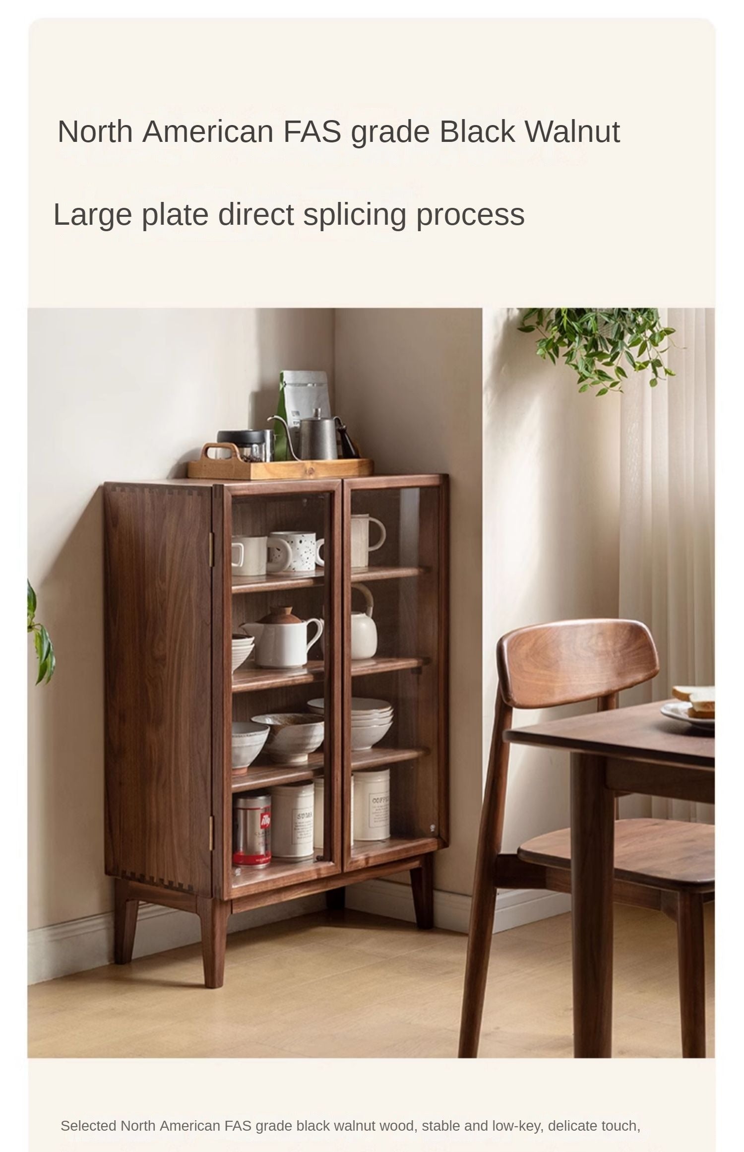 Solid Wood Black Walnut and Ash Dining Sideboard - Rustic Kitchen Buffet for Dining Room Storage and Serving - Perfect for Farmhouse, Modern & Traditional Home Decor
