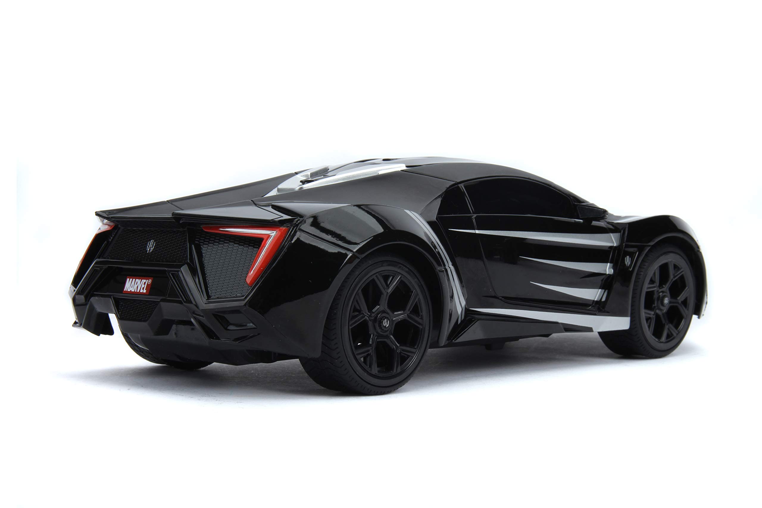 Marvel Black Panther 1:16 Scale Lykan Hypersport RC Car - Remote Control Racing Vehicle for Kids & Adults | Collectible Toy for Superhero Fans & Indoor/Outdoor Play