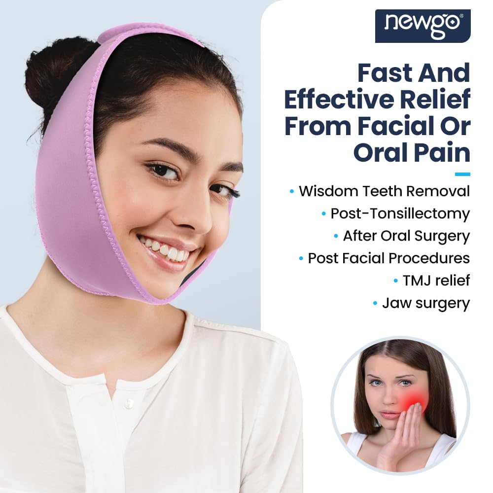 NEWGO Cold Eye Mask & Jaw Ice Wrap Bundle - Soothing Relief for Puffy Eyes & TMJ Pain - Perfect for Migraines, Sinus Pressure & Post-Surgery Recovery