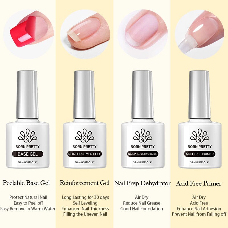 10ml Function Gel Collection Base & Top Coat - Long-Lasting Nail Polish for Manicures & Pedicures - Perfect for Home & Salon Use