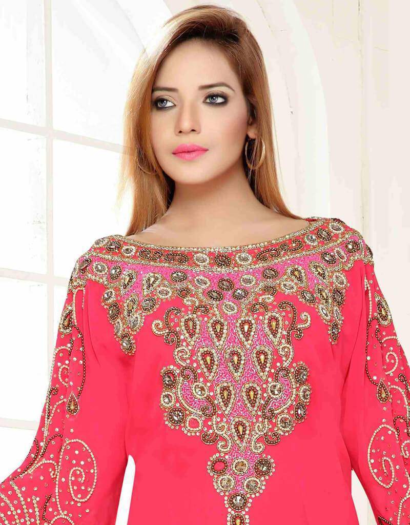 Bell Sleeve Boat Neck Women's Kaftan Dresses - Flowy Summer Beach Cover Up & Boho Chic Lounge Wear