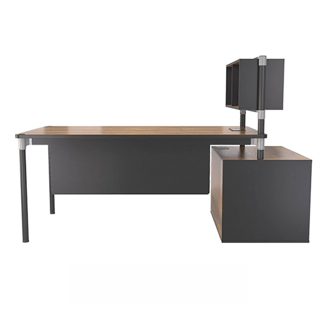 MJWDP Modern Office Desk and Chair Set - Ergonomic Computer Workstation for Home & Business (Color: Espresso) | Perfect for Small Spaces, Remote Work & Office Use