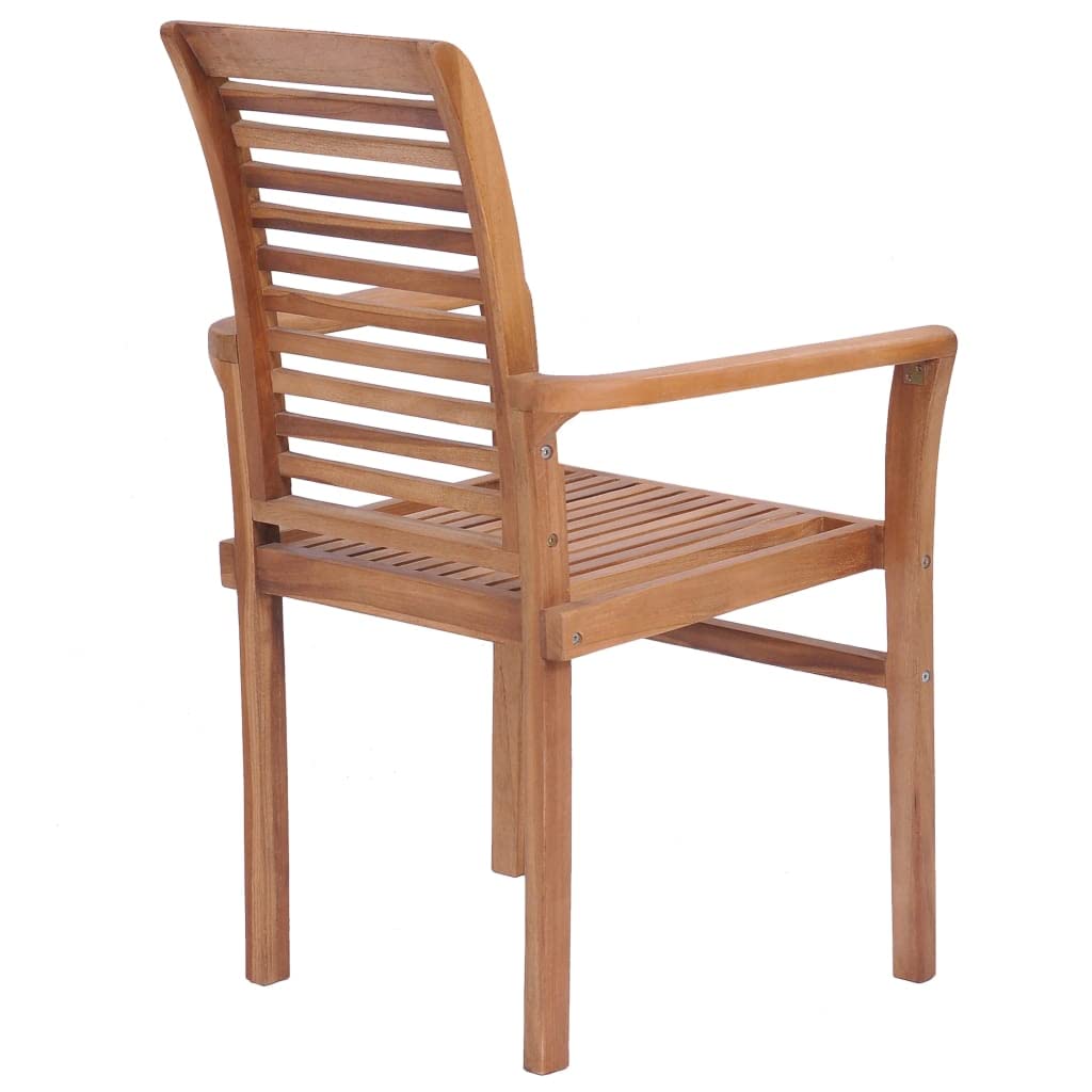 vidaXL Solid Teak Dining Chairs Set of 2 - Modern Farmhouse Stackable Kitchen & Living Room Accent Chairs for Bedroom or Dining Room - Perfect for Small Spaces & Entertaining Guests