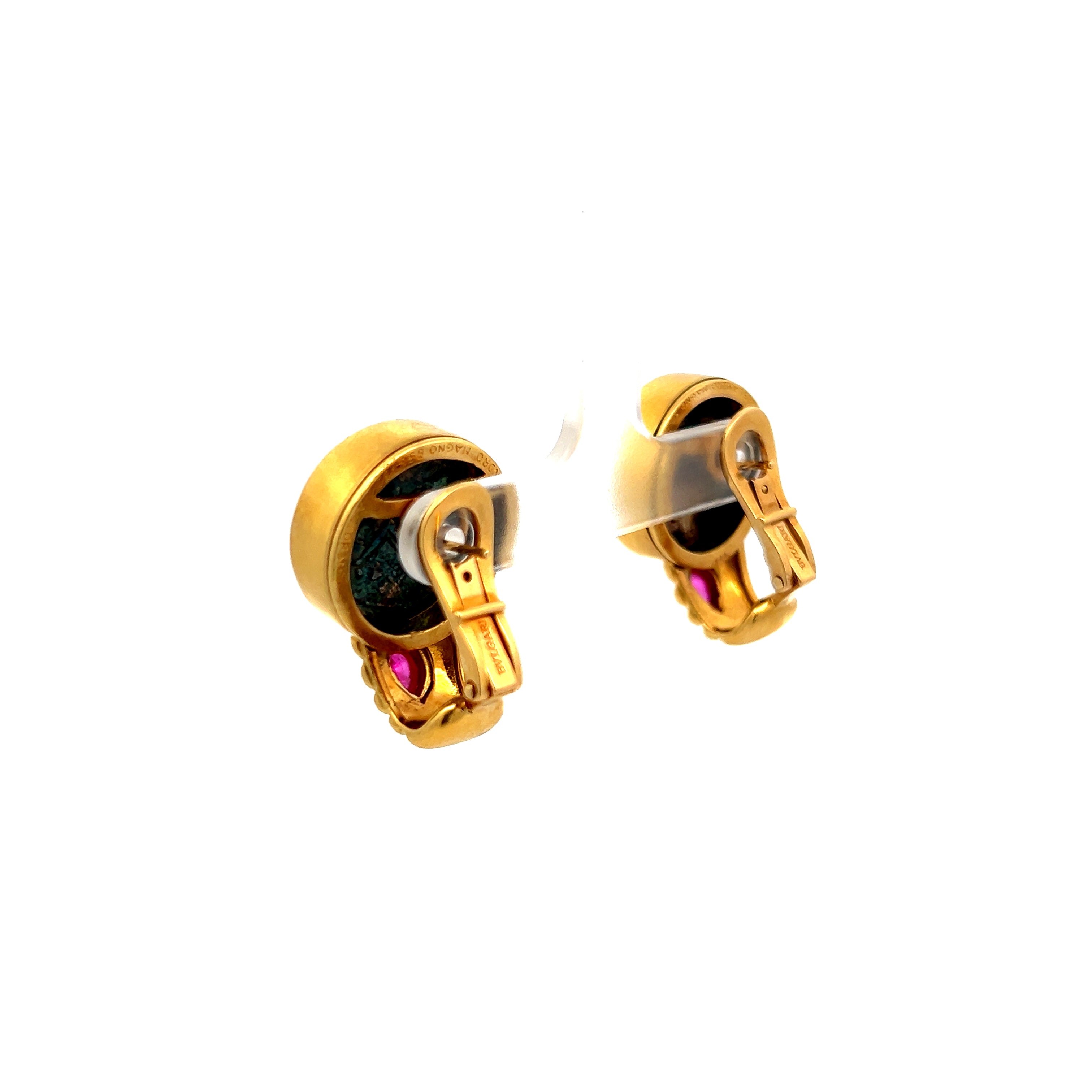 Bvlgari 0.40 Carat Pear-Shaped Ruby 18K Yellow Gold Clip-On Earrings for Women | Luxury Fashion Jewelry Gift for Weddings & Special Occasions
