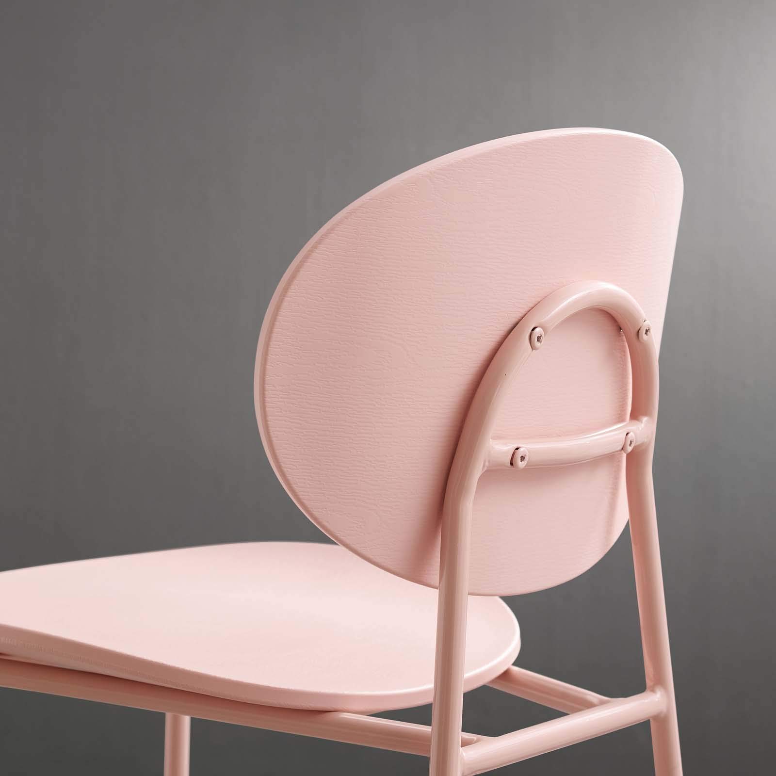 Modway Palette Modern Molded Plastic Accent Dining Chair in Pink - Set of 2 - Fully Assembled - Comfortable Stackable Chairs for Kitchen, Dining Room, Patio & Outdoor Use