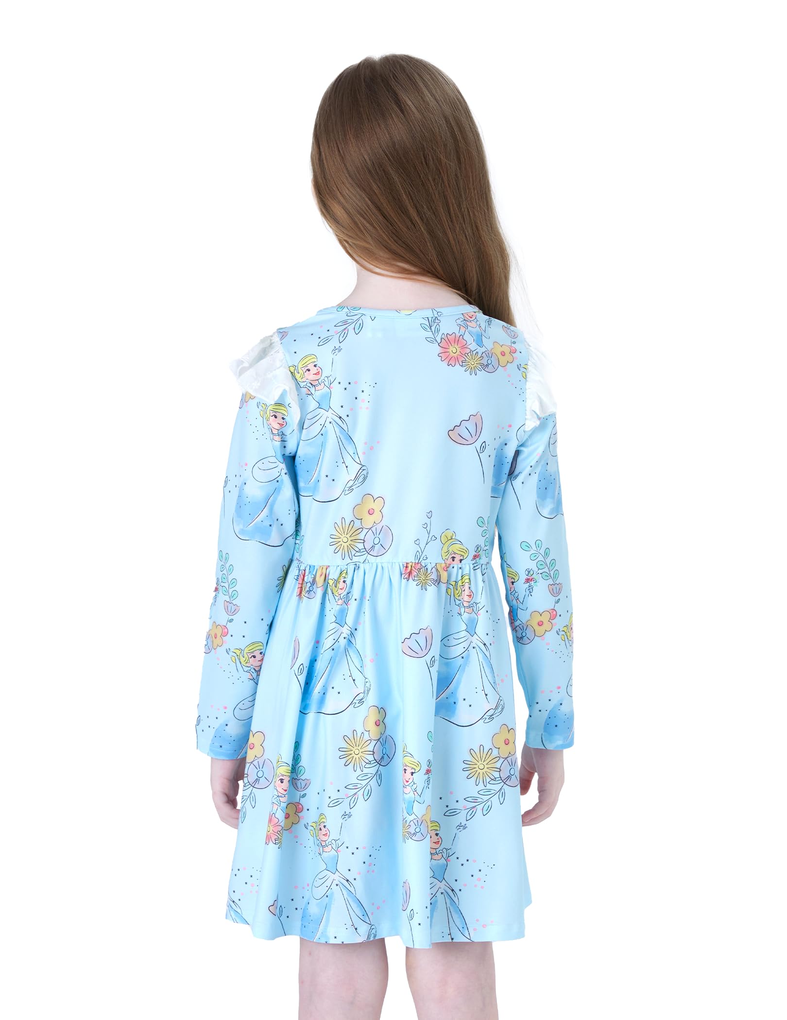 Disney Princess Cinderella Ariel Frozen Elsa Ruffle Sleeve Dress for Baby & Toddler | Minnie & Mickey Mouse Costume | Perfect for Birthday Parties, Halloween & Dress-Up Play