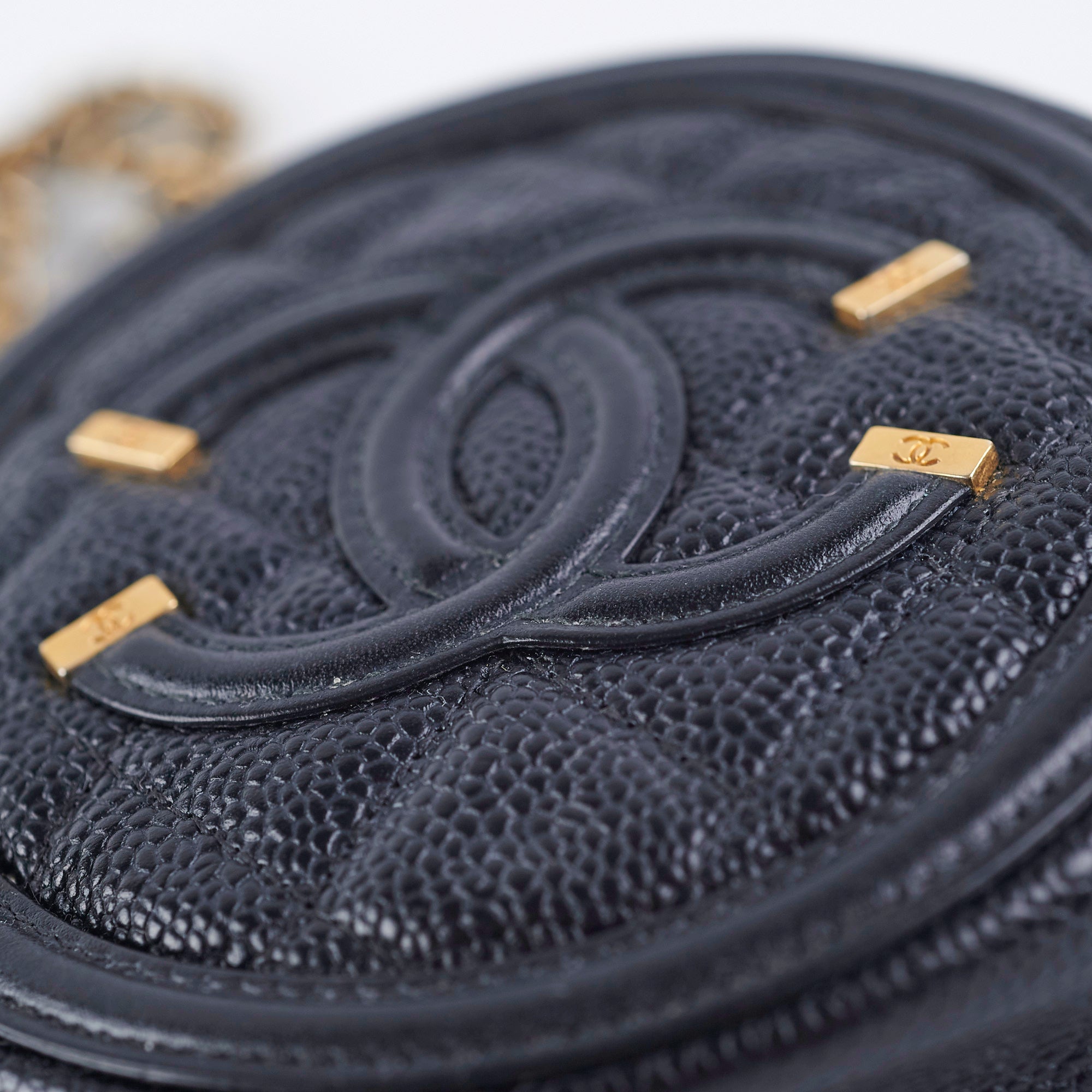 Chanel 19 Round Filigree Caviar Black Leather Handbag - Luxury Designer Shoulder Bag for Women | Perfect for Evening Events, Parties & Special Occasions