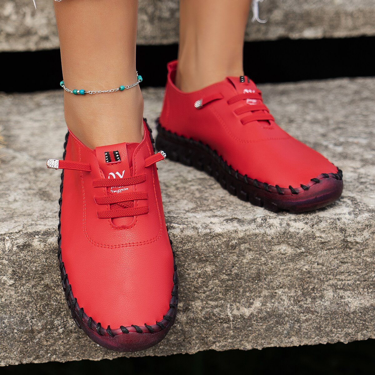 Women's Vulcanized PU Leather Sneakers - Comfortable & Stylish Casual Shoes for Walking, Running & Everyday Wear