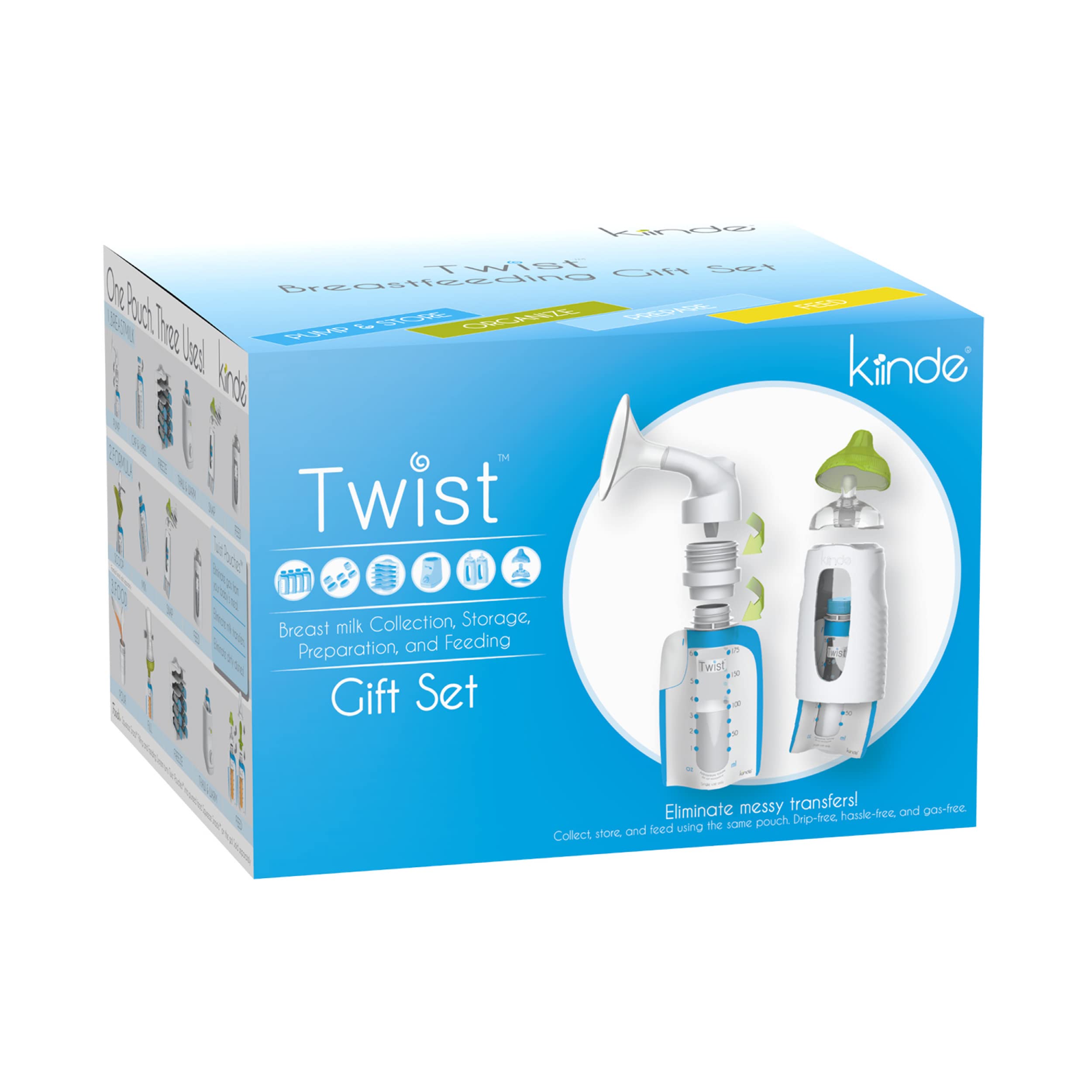 Kiinde Twist Universal Direct-Pump Feeding System and Bottle Warmer Gift Set - Perfect for Breastfeeding Moms, On-the-Go Feeding & Baby Shower Gifts