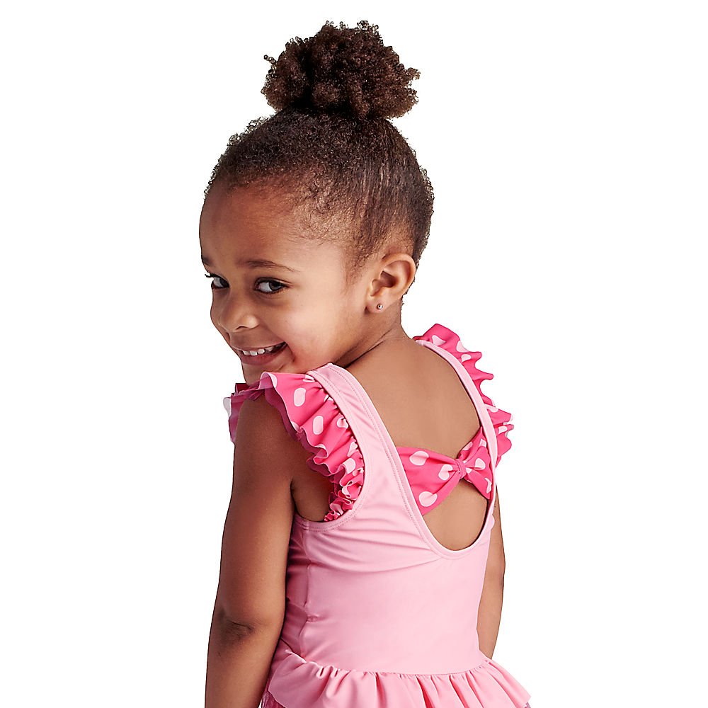 Minnie Mouse Deluxe Swimsuit for Girls - Cute Disney Swimwear for Toddler & Kids - Perfect for Pool, Beach & Summer Water Play