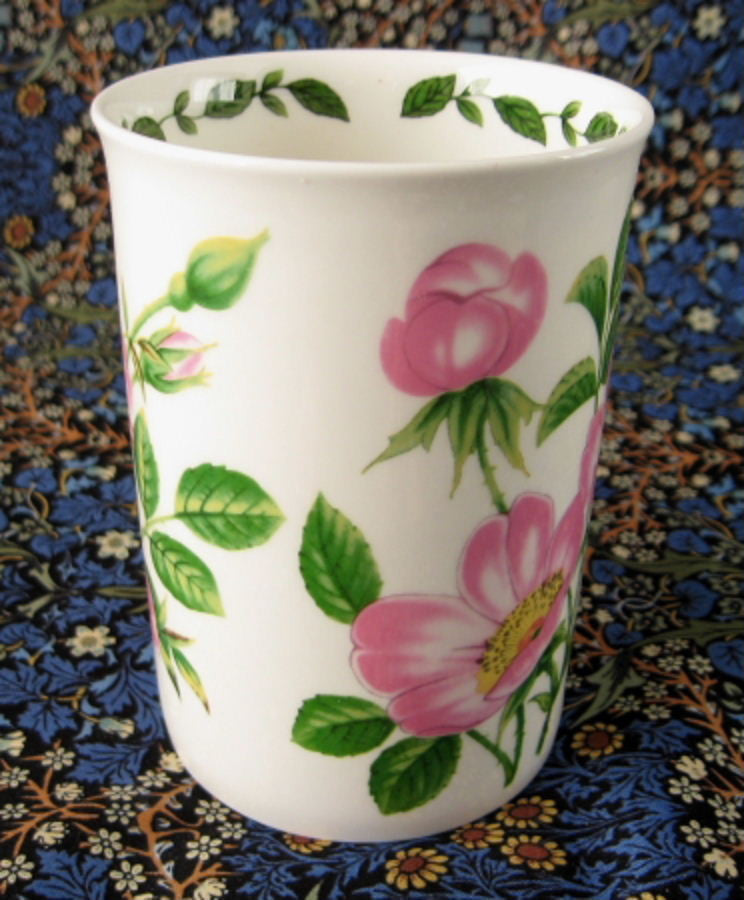 Wild Rose Botanical English Bone China Mug - Elegant Pink Roses Design, Perfect for Tea & Coffee Lovers | Ideal for Home, Office & Gift Giving