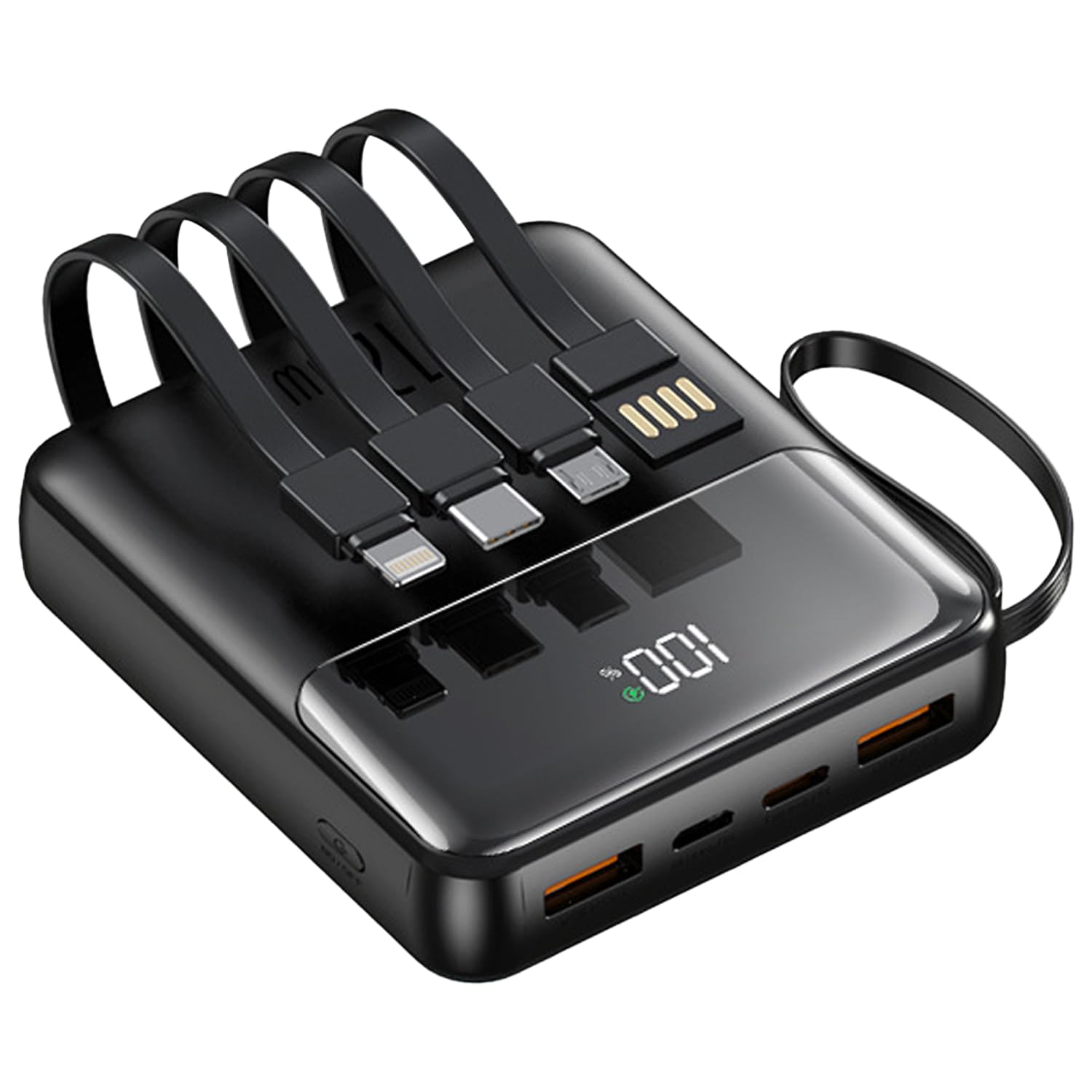 ATTCL Portable 10000mAh Power Bank - Fast Charging External Battery Pack for iPhone, Samsung, iPad, Laptop - Mini Travel Charger with LED Display - Perfect for Camping, Hiking & Emergency Power Backup (Black, Model DX228)