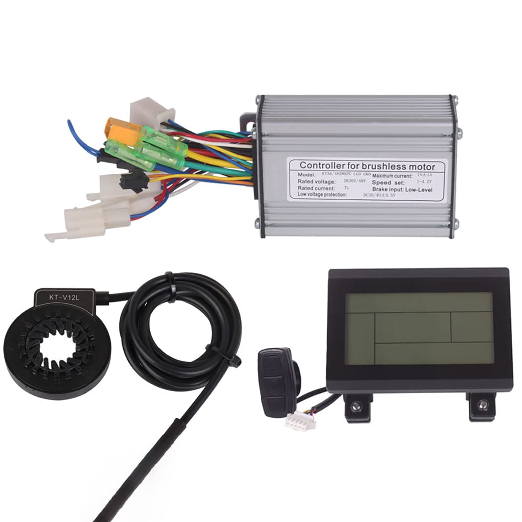 500W Brushless Motor Controller Kit with LCD Display & Power Assist Sensor - 36V-48V Waterproof E-Bike Scooter Controller (V12L) - Perfect for Electric Bicycle & Scooter Upgrades