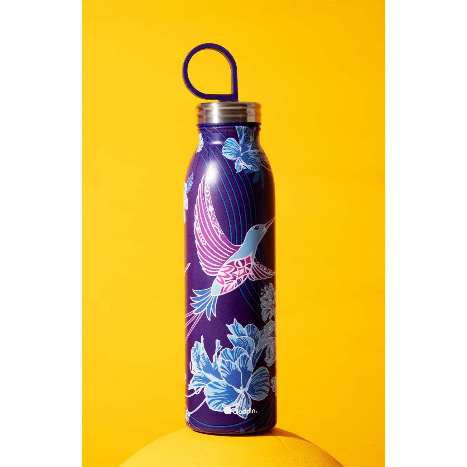 Aladdin 18oz Stainless Steel Insulated Water Bottle - 9 Hour Cold Retention, BPA-Free, Leakproof & Dishwasher Safe - Perfect for Hiking, Gym & Outdoor Activities - Riverside Indigo Color