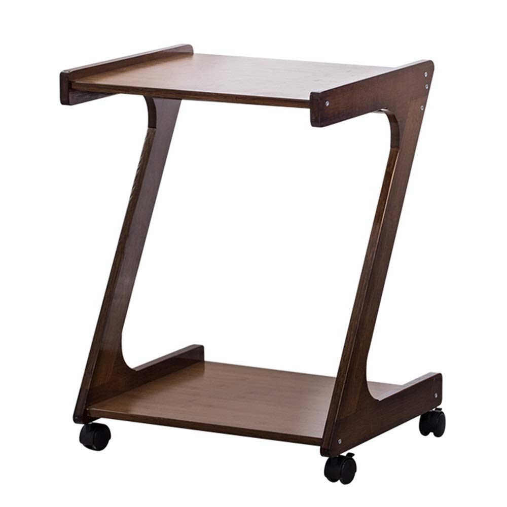 Portable Solid Wood Side Table with 4 Casters - Bedside Table, Sofa Table, Phone Stand - Perfect for Bedroom, Living Room & Reading Nook (41.5cm x 39cm x 59cm) - Compact & Versatile Home Furniture